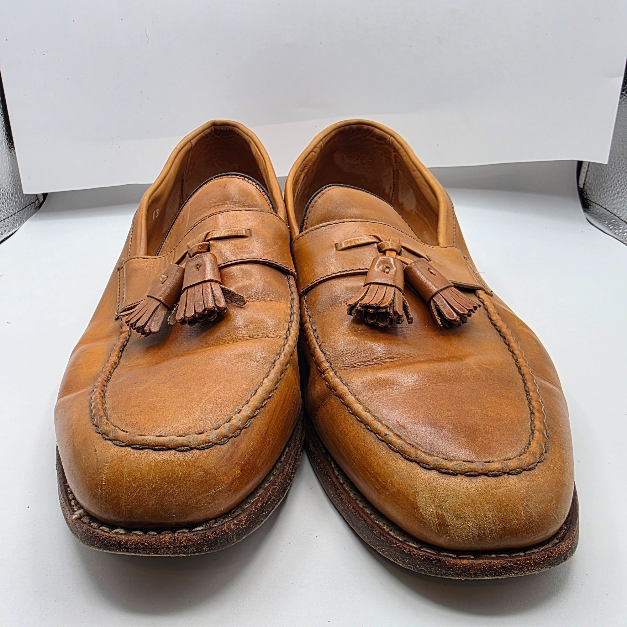 Allen Edmonds Allen Edmonds Wingham Mens Size 13 Tan Leather Tassel Dress Size US 13 / EU 46 - 12 Thumbnail