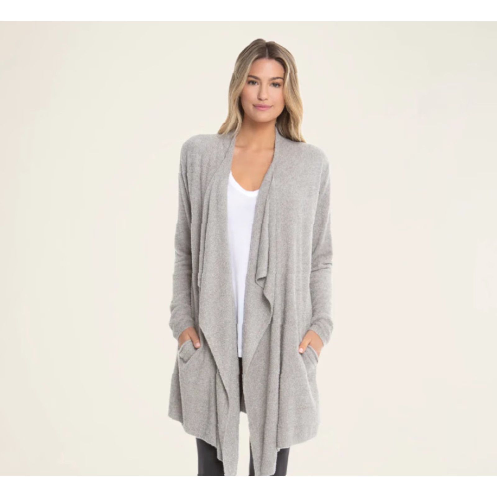 Vintage Barefoot Dreams CozyChic Lite Island Wrap Gray-Size S/M Shirt Women XS? Size S / US 4 / IT 40 - 3 Thumbnail