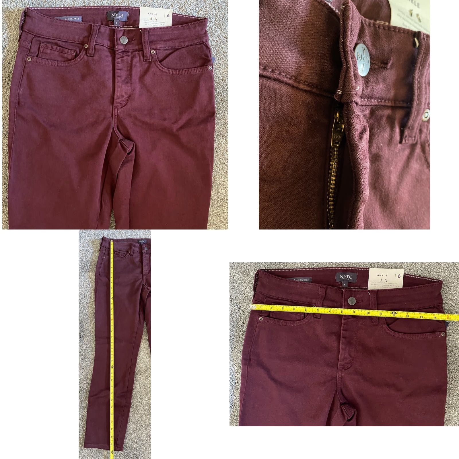 NYDJ NWT NYDJ Women’s Pants Size 6 AMI Skinny Ankle Red Lift Tuck Technology Womens Pants Size 28" / US 6 / IT 42 - 8 Thumbnail