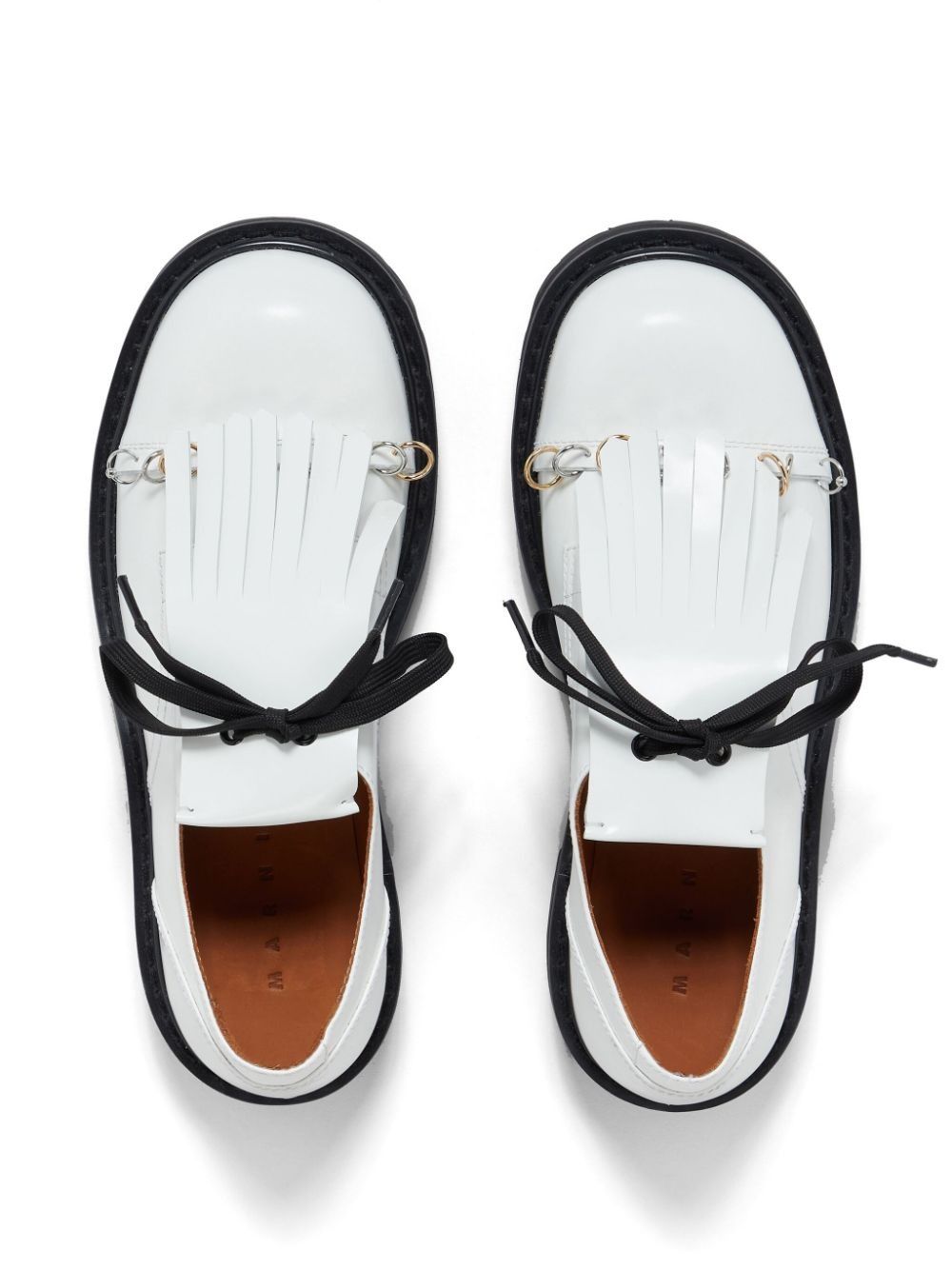 o1w1db10125 Dada Leather Lace-Up Shoes in White