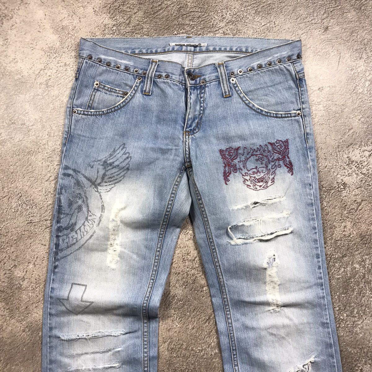 Vintage Vintage 90s Japan Baggy Distressed Thrashed Jeans Grunge 32 Size US 32 / EU 48 - 3 Thumbnail