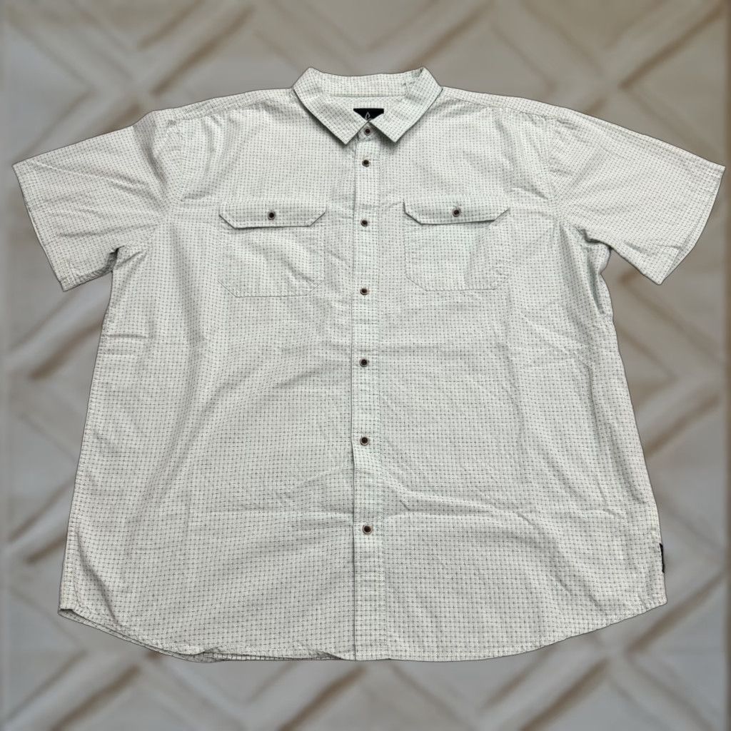 Prana prAna Button-Up Shirt Men 2XL Green Cotton Casual Outdoor Short Sleeve Button-Down Size US XXL / EU 58 / 5 - 1 Thumbnail