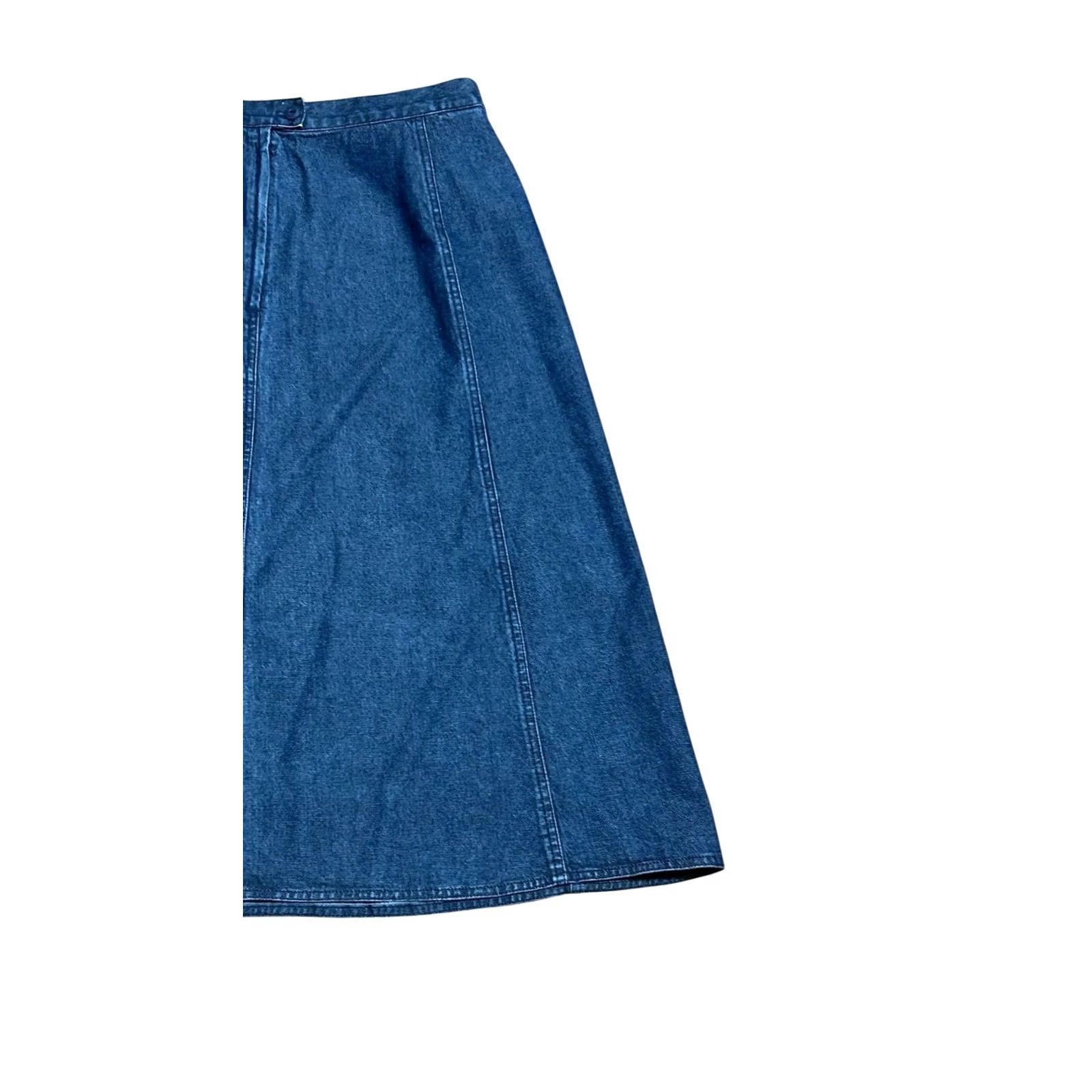 Vintage VINTAGE L.L. Bean Skirt Denim Jean Pleated Long Women 16P Blue Modest 90s Preppy Size 38" / US 16 / IT 52 - 3 Thumbnail