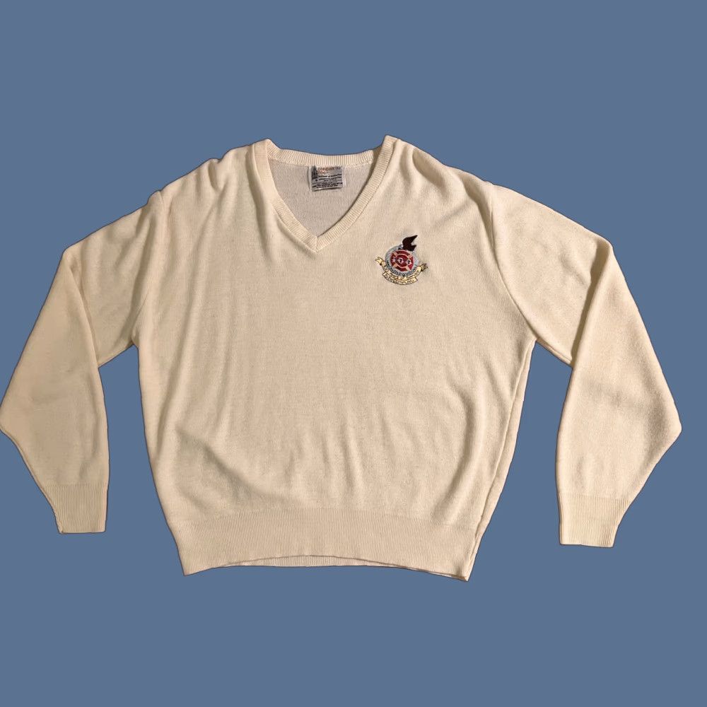 London Fog VINTAGE London Fog Sweater Shirt Men’s L Cream 80s 1988 City Classic Retro Embroidered Logo Knit Crew Neck Lightweight Oversized Solid Ivory Size US L / EU 52-54 / 3 - 1 Thumbnail