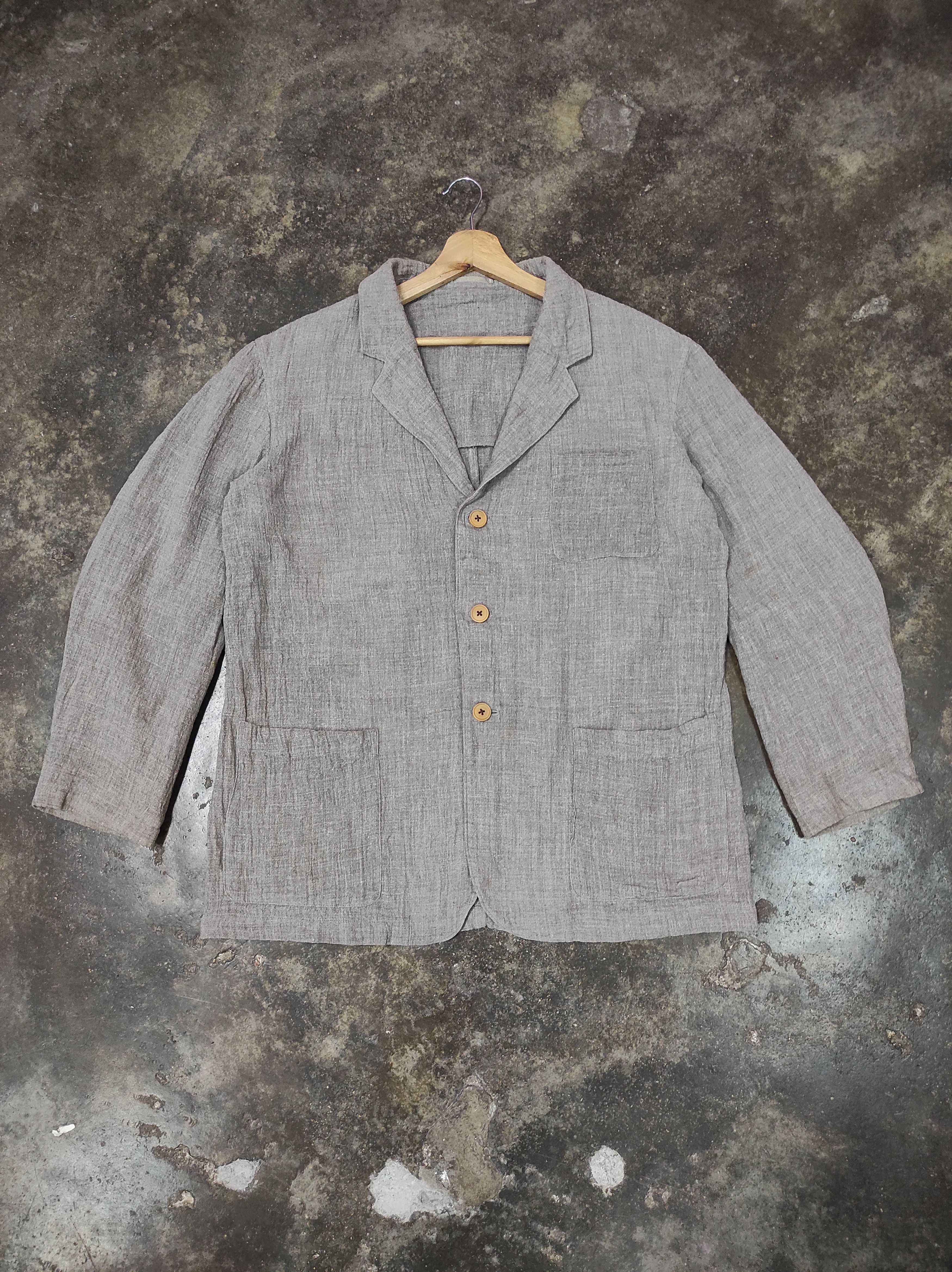 Vintage × Y's for Men × Yohji Yamamoto YS FOR MEN VTG 90'S RAYON BLAZER JACKET Size 48L - 2 Thumbnail