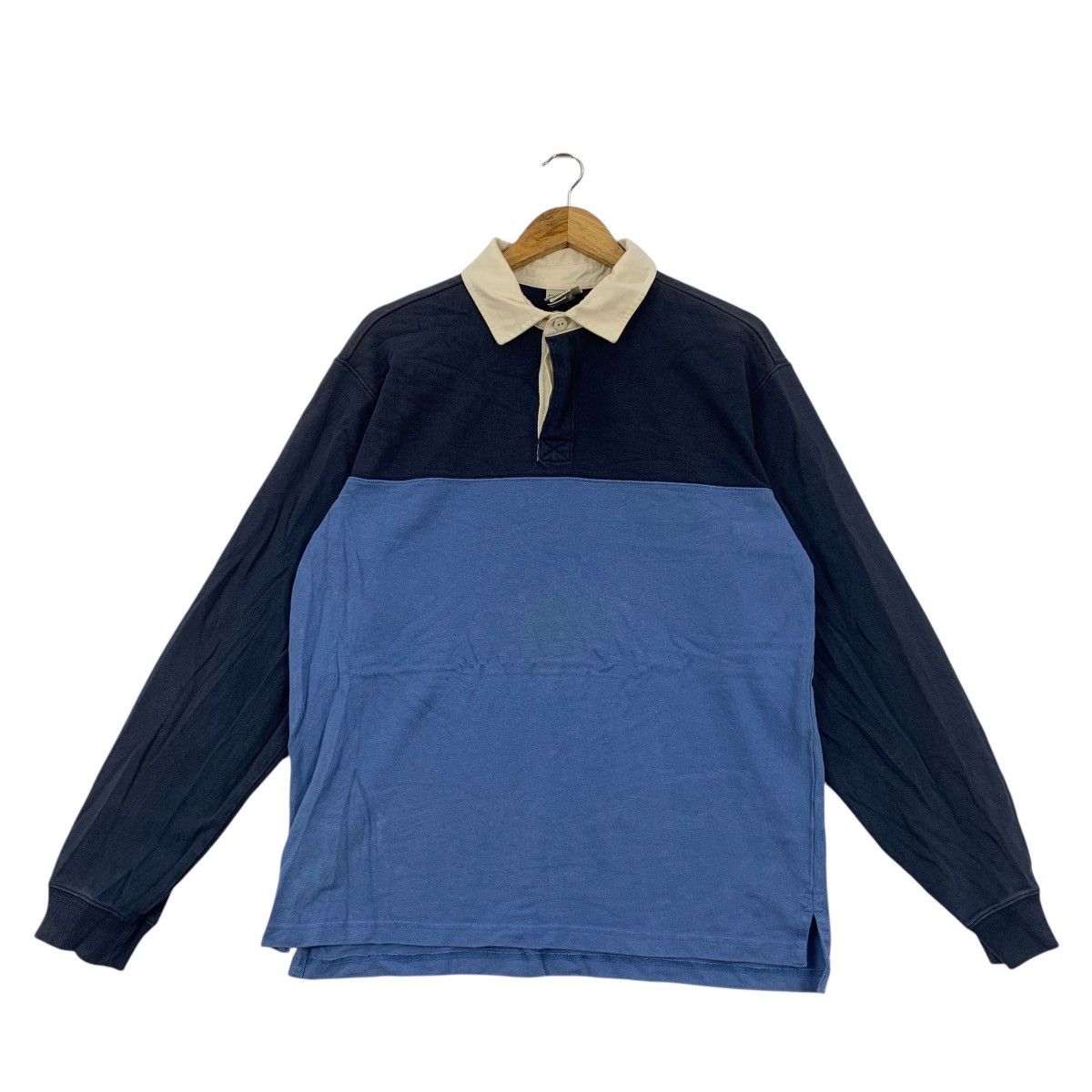 Vintage L.L. BEAN OUTDOOR Striped Rugby Polo Tee Shirt