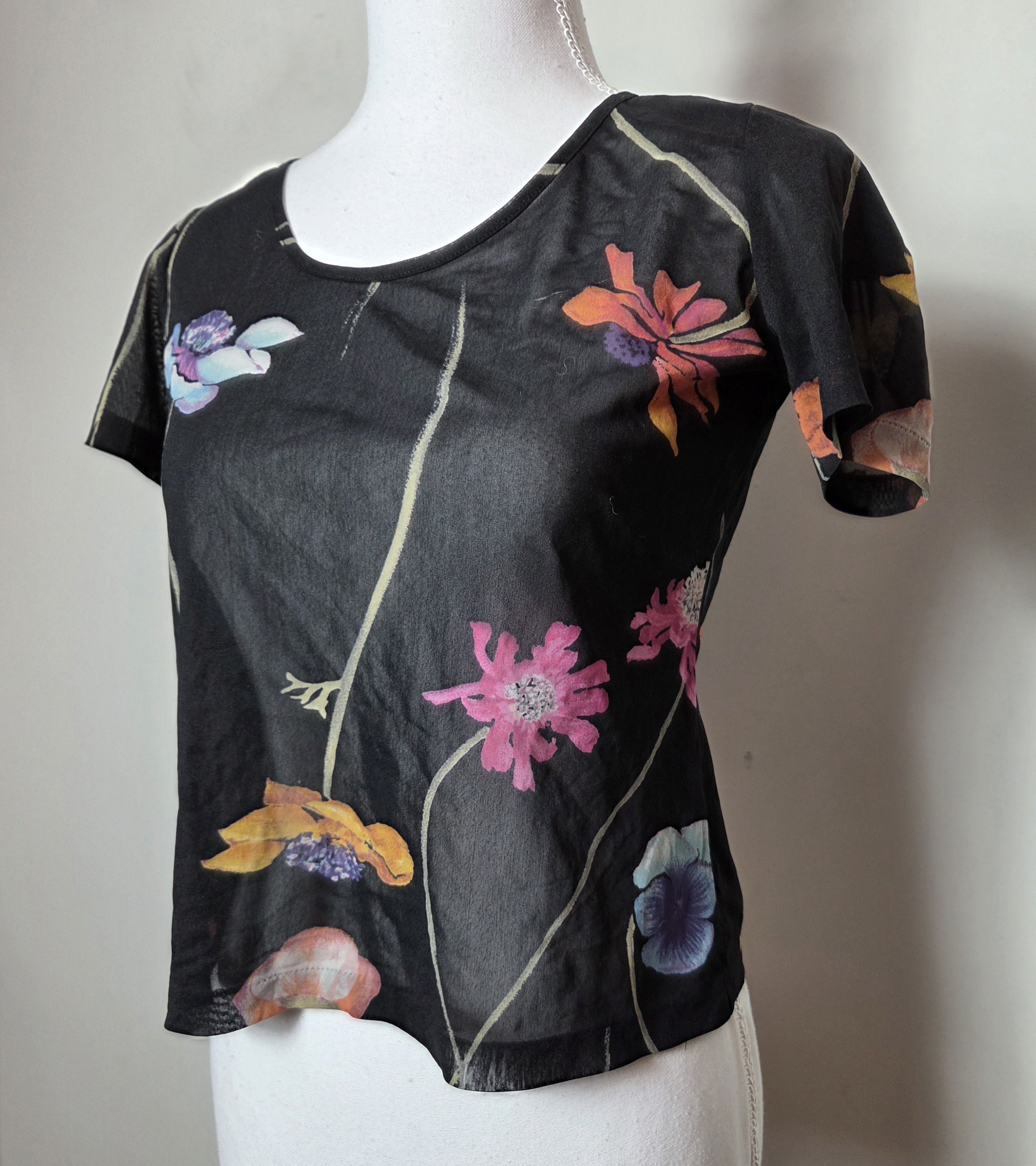 Kenzo Kenzo floral mesh top transparent 90s archive avant garde Size M / US 6-8 / IT 42-44 - 1 Thumbnail
