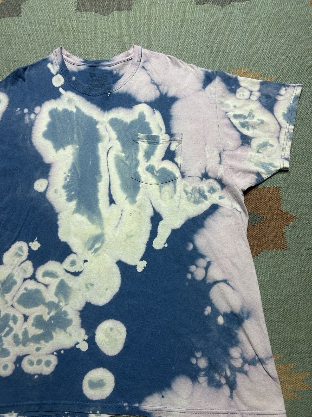 Hanes Hanes pocket t shirt bleach tie dye hippie distressed XL Size US XL / EU 56 / 4 - 3 Thumbnail
