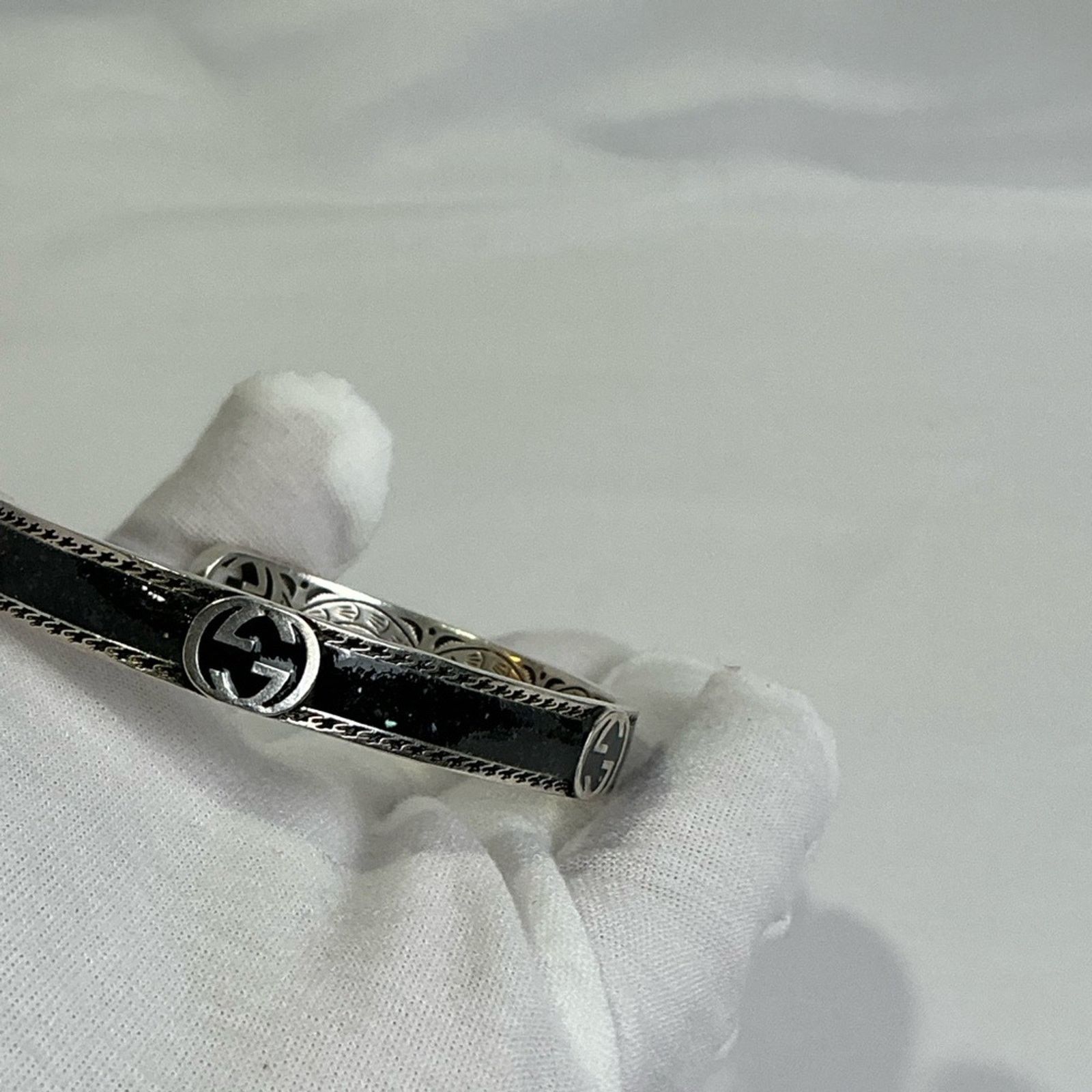 Gucci Gucci Unisex Interlocking G Sterling Silver Enamel Bracelet Size ONE SIZE - 5 Thumbnail