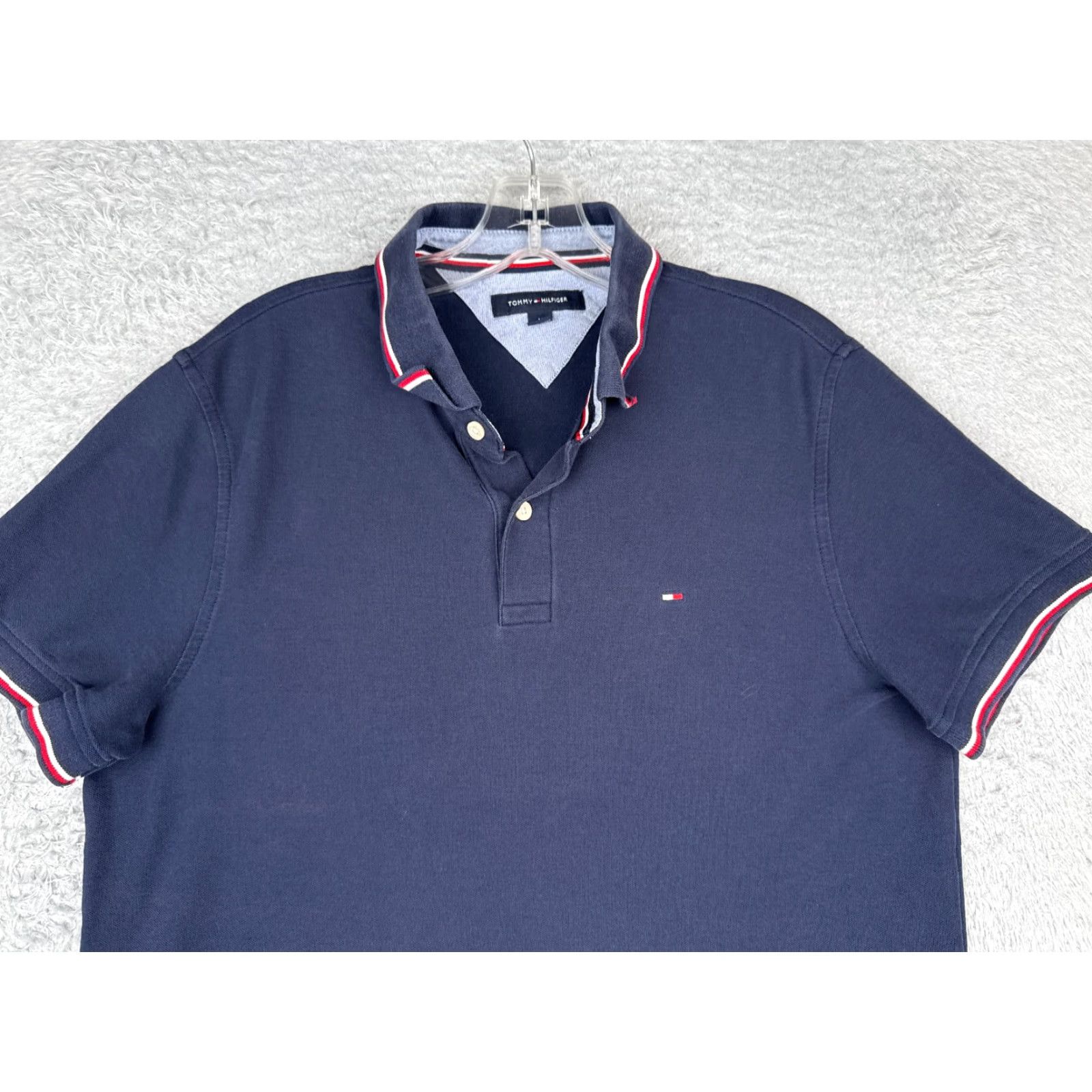 Tommy Hilfiger Tommy Hilfiger Polo Shirt Men Medium Blue Cotton Blend Short Sleeve Golf Slim Fit Size US M / EU 48-50 / 2 - 4 Thumbnail