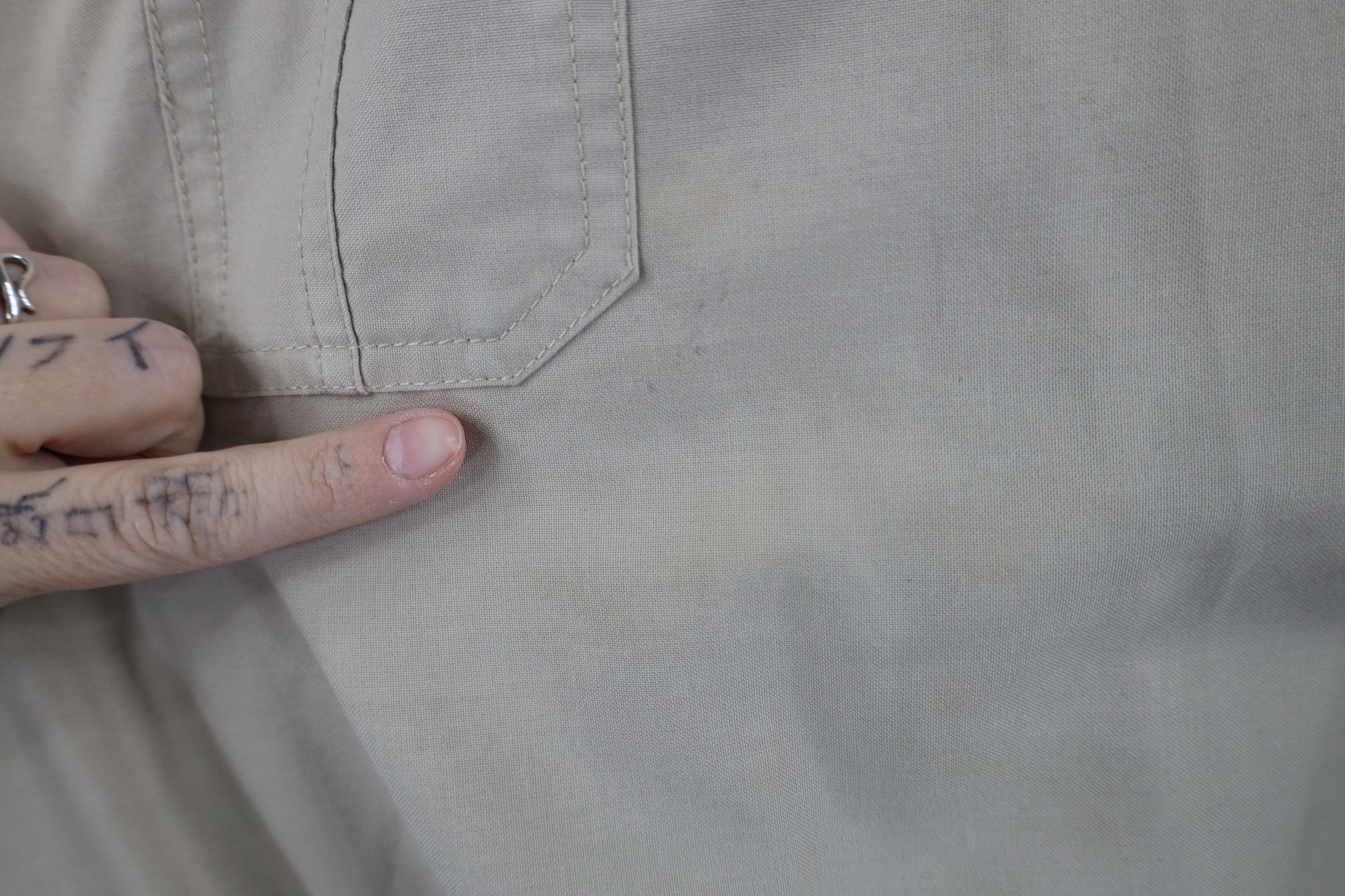 Vintage Vintage 90s Streetwear Ribbed Pullover Polo Shirt Beige Size US XXL / EU 58 / 5 - 5 Thumbnail