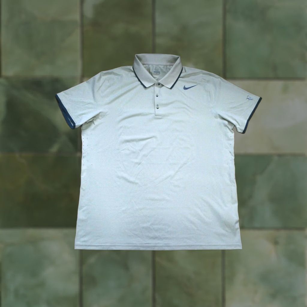 Nike Nike Roger Federer 2014 Brisbane RF Tennis Polo Shirt XL Men Gray Shirt Polo Mens XL Size US XL / EU 56 / 4 - 1 Thumbnail