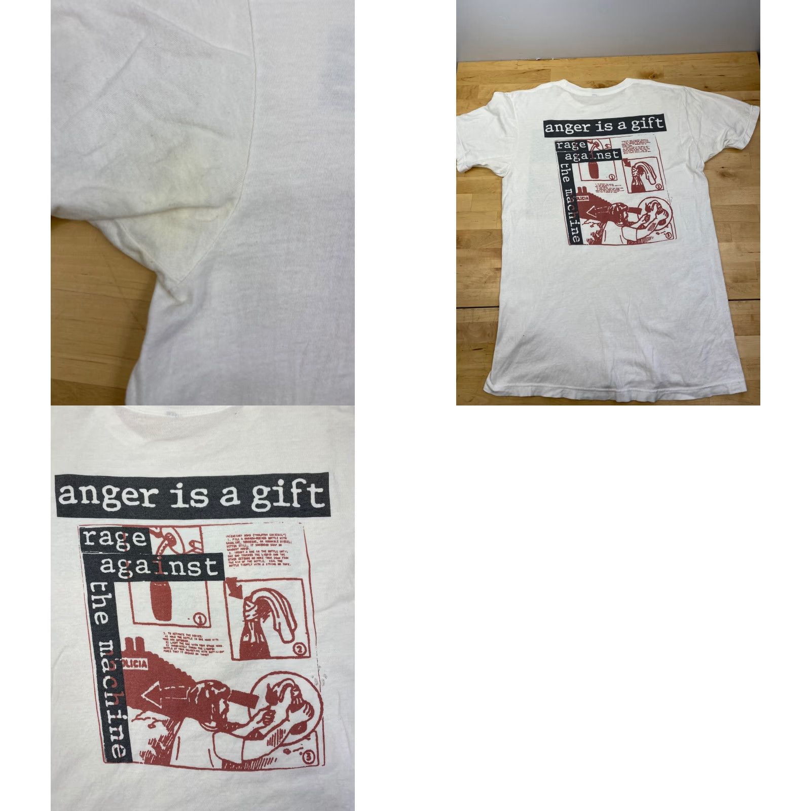 Orage 2016 Rage Against The Machine Anger Is A Gift T Shirt Small White Mens Rock Band Short Sleeve Size US S / EU 44-46 / 1 - 8 Thumbnail