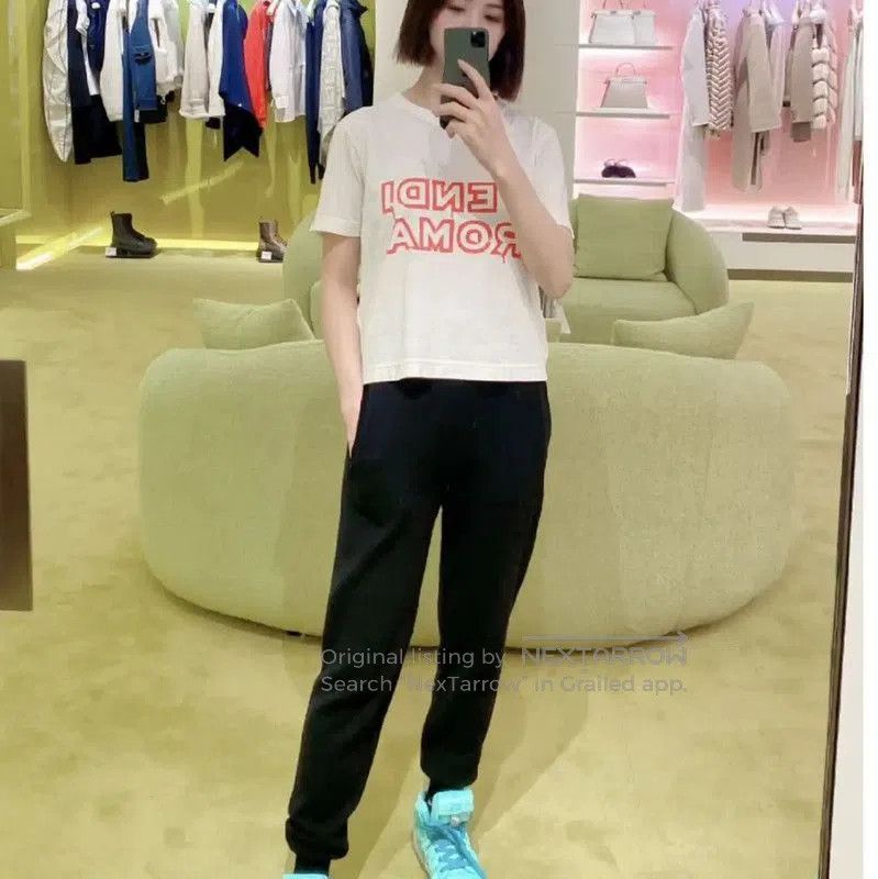 Fendi Fendi Summer White Cotton Short Sleeve Tee . Size L / US 10 / IT 46 - 9 Thumbnail
