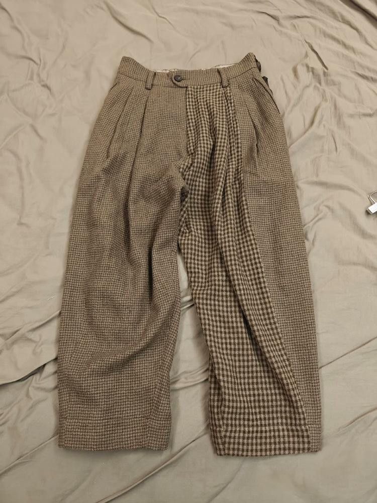 Ziggy Chen ziggy chen 23AW houndstooth 100% virgin wool wide trousers Size US 28 / EU 44 - 4 Thumbnail
