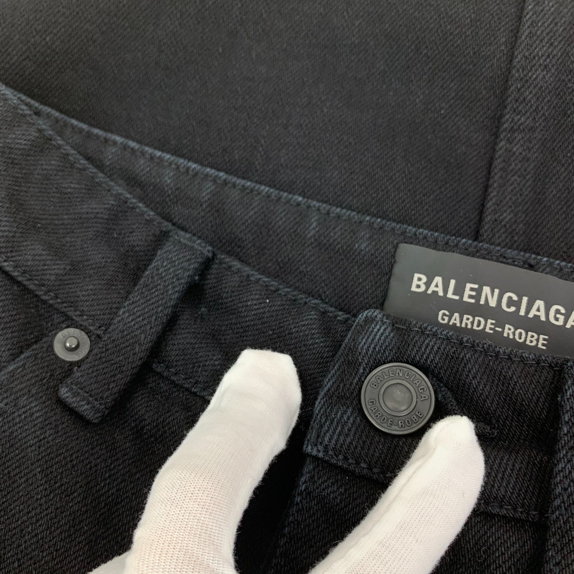 Balenciaga Balenciaga Garde-Robe Black Cotton Short Denim Skirt Casual Size 34" / US 12 / IT 48 - 3 Thumbnail