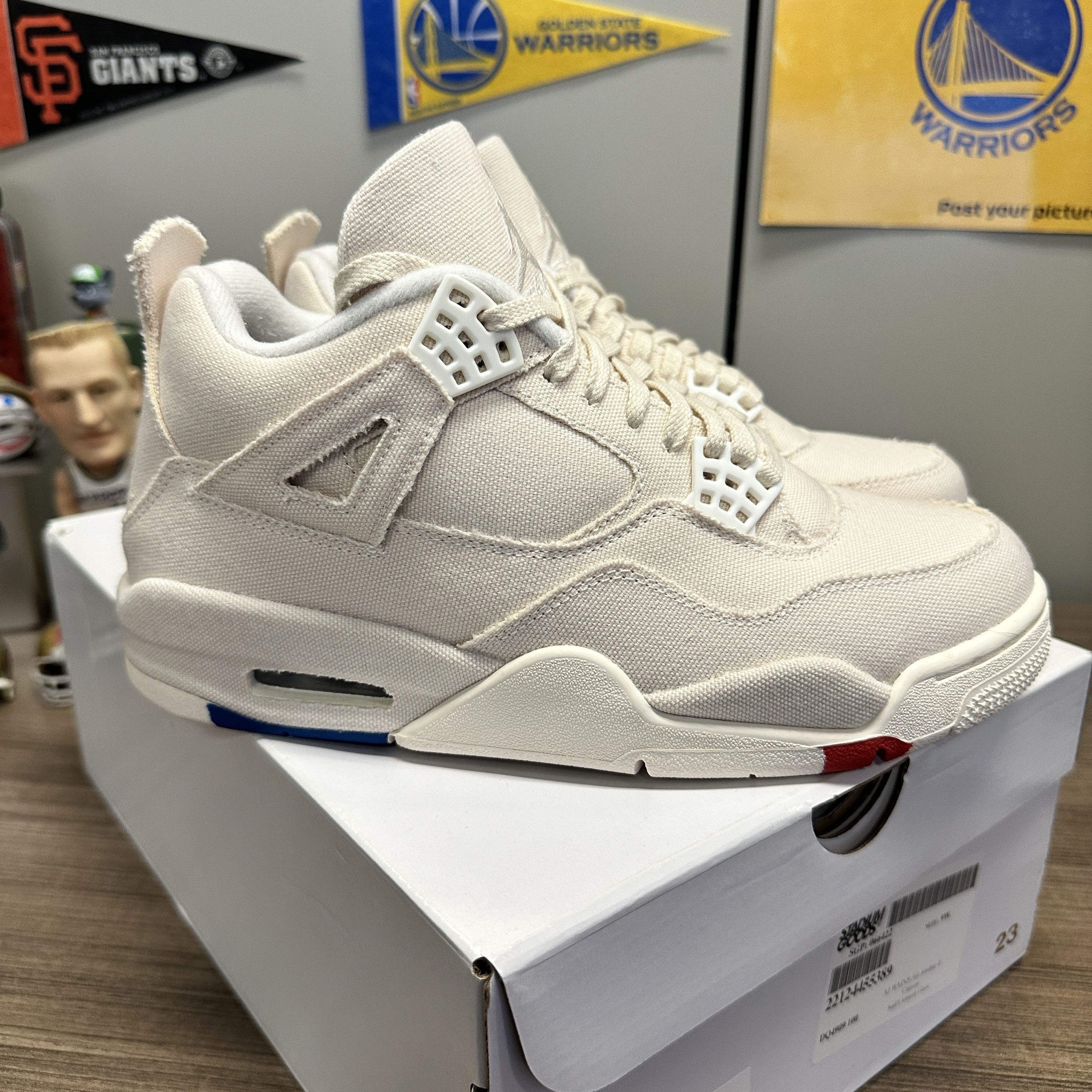 Jordan Brand Nike Air Jordan 4 Retro Blank Canvas Women's US 9 Size US 9 / IT 39 - 3 Thumbnail