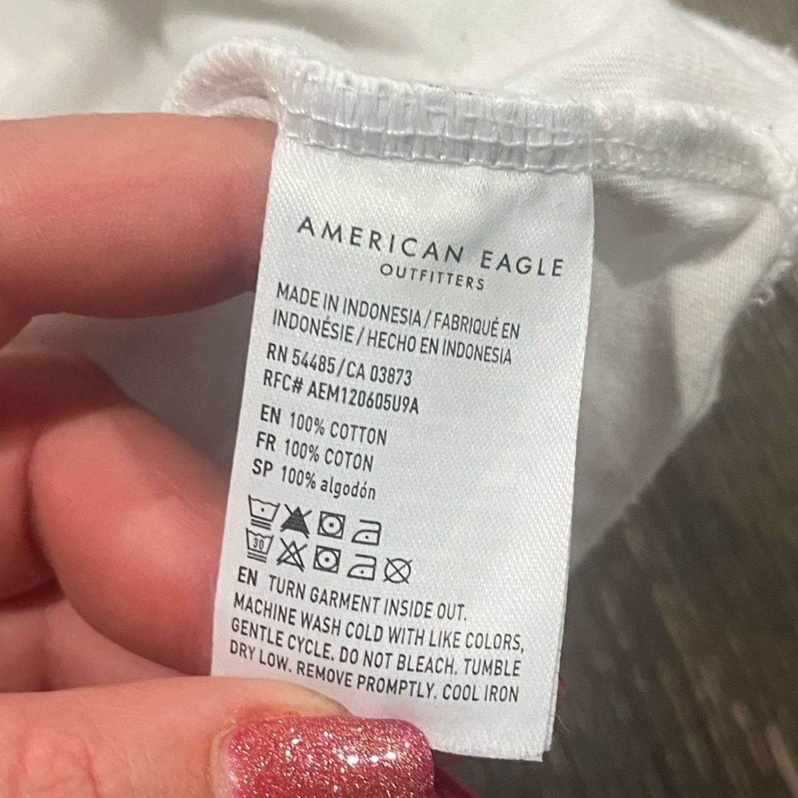 American Eagle Outfitters American Eagle AE USA Standard Fit Cotton Short Sleeve Size XS / US 0-2 / IT 36-38 - 5 Thumbnail