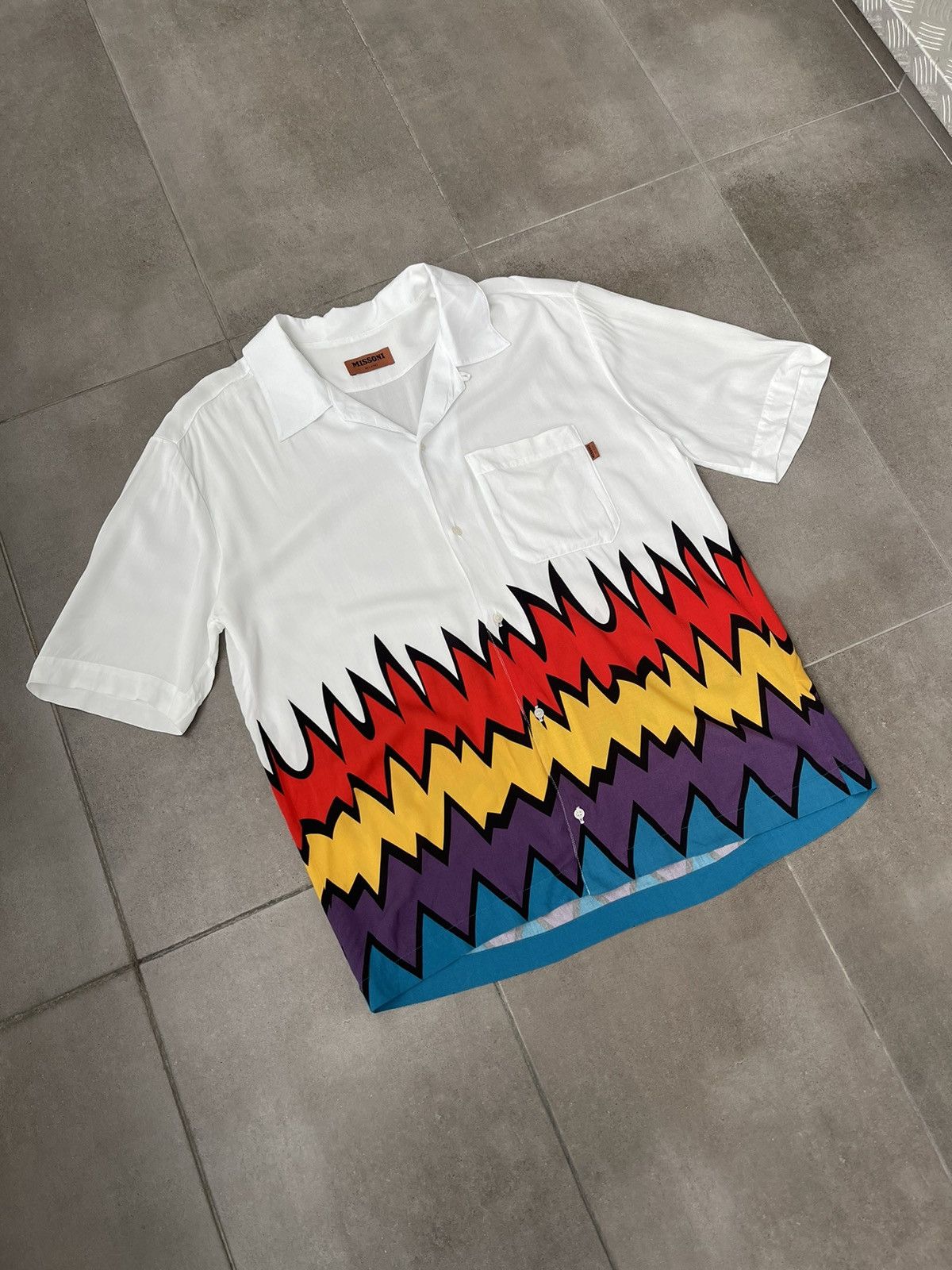 Missoni !DS! FW21 Missoni Bowling Zigzag White Shirt Size US L / EU 52-54 / 3 - 6 Thumbnail