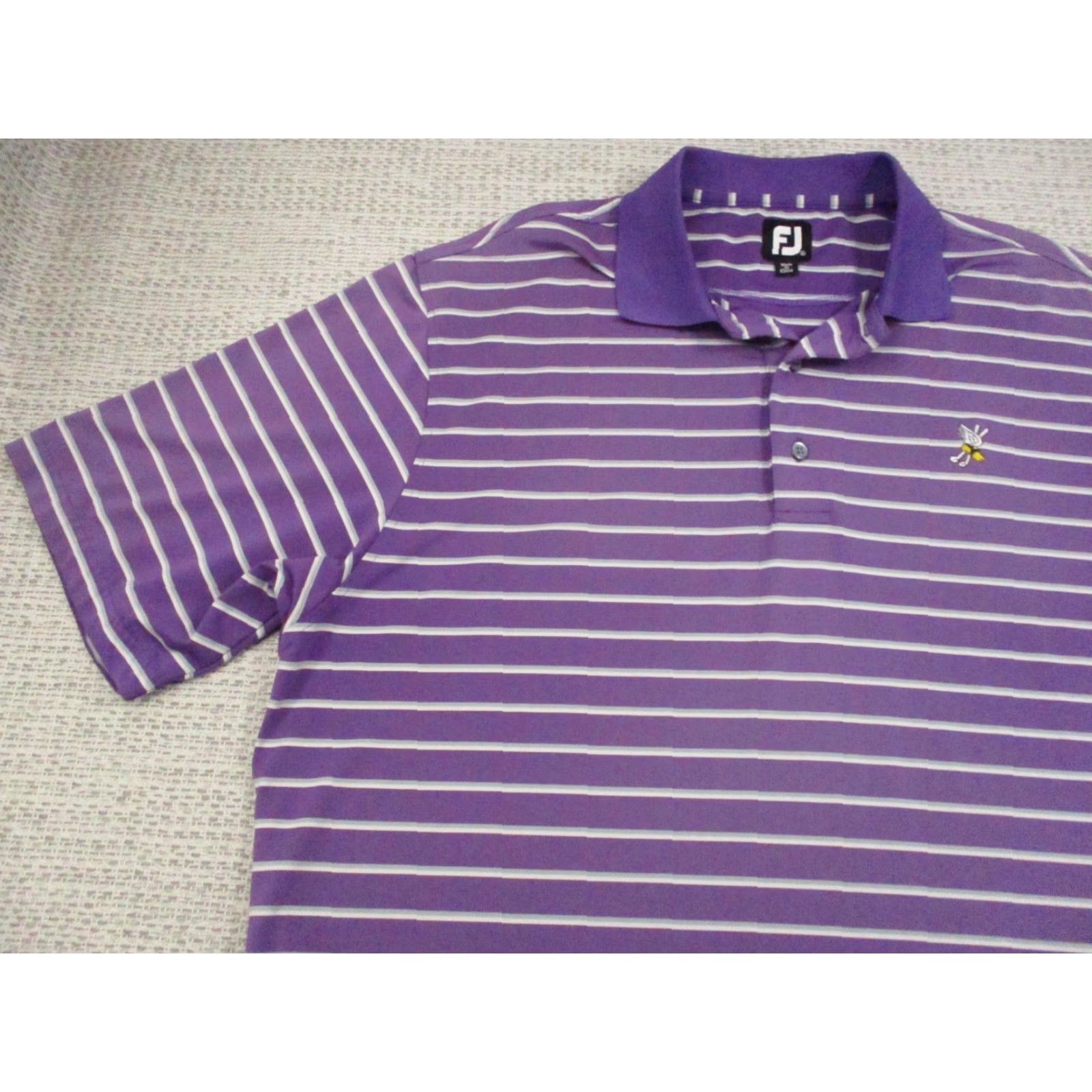 Footjoy FootJoy Polo Shirt Mens XL Purple Stripe Golf Performance Stretch Short Sleeve Polo Shirt Mens 2XL Size US XL / EU 56 / 4 - 3 Thumbnail