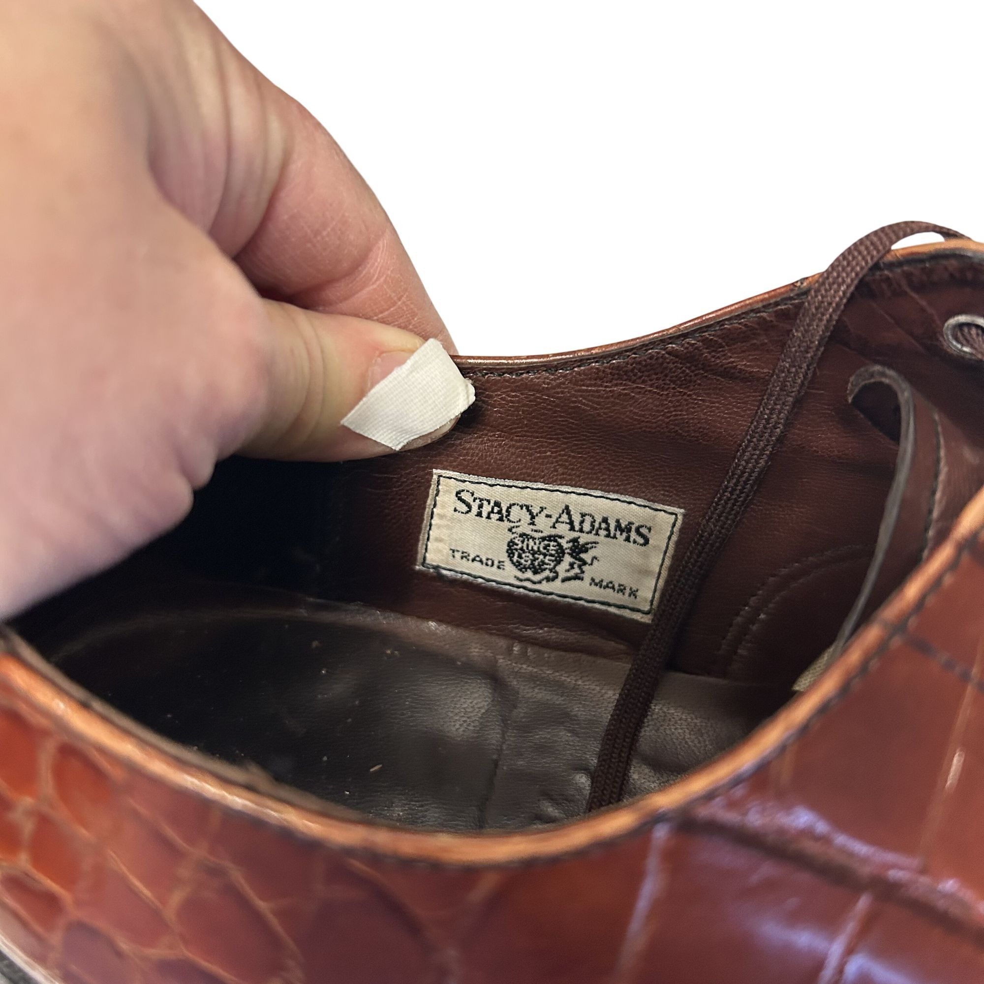 Stacy Adams Vtg Stacy Adams 2 Tone ALLIGATOR GRAIN Cap Toe Oxfords Size US 11 / EU 44 - 7 Thumbnail