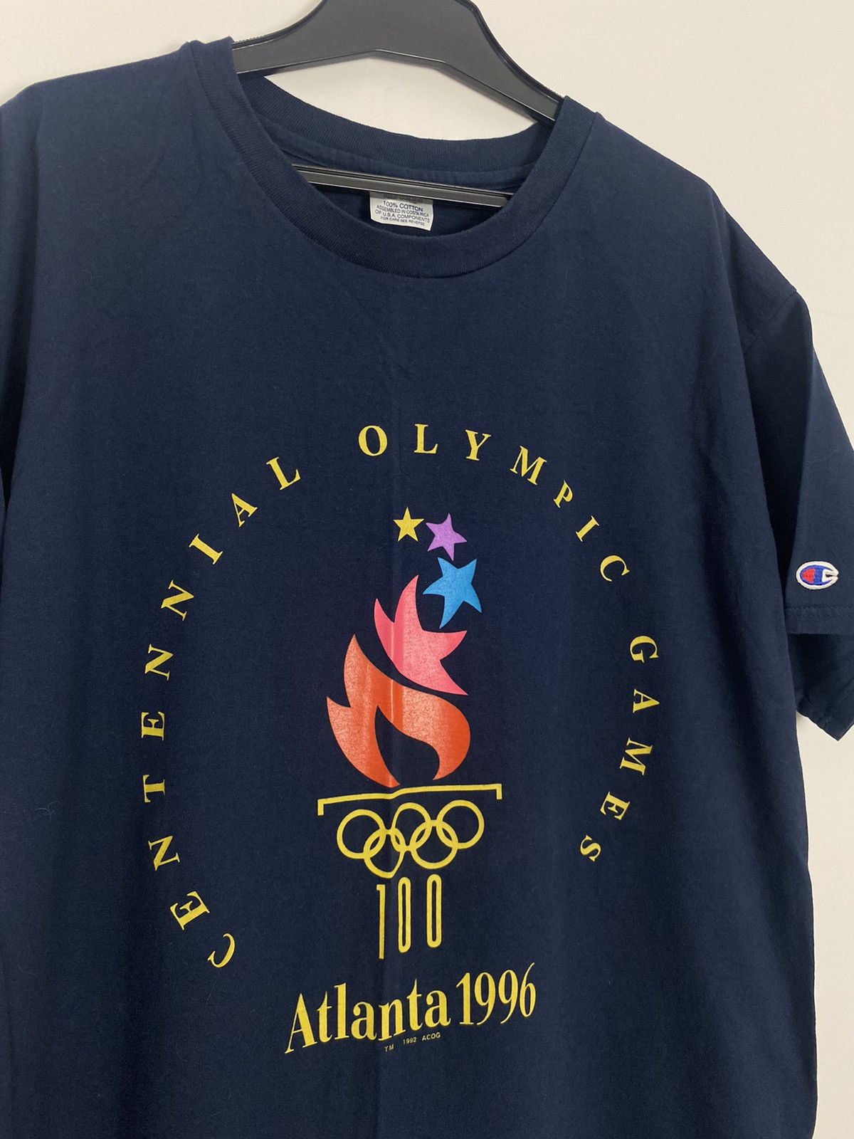 Champion × USA Olympics × Vintage Vintage Champion Atlanta 1996 Olympic tee Graphic Navy Size US XL / EU 56 / 4 - 2 Thumbnail