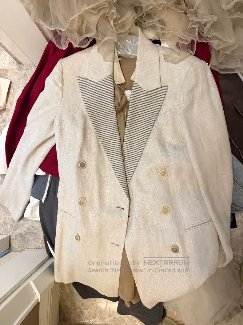 Brunello Cucinelli Brunello Cucinelli Linen Beige Beaded Luxury Edition Heavi Size XS / US 0-2 / IT 36-38 - 3 Thumbnail