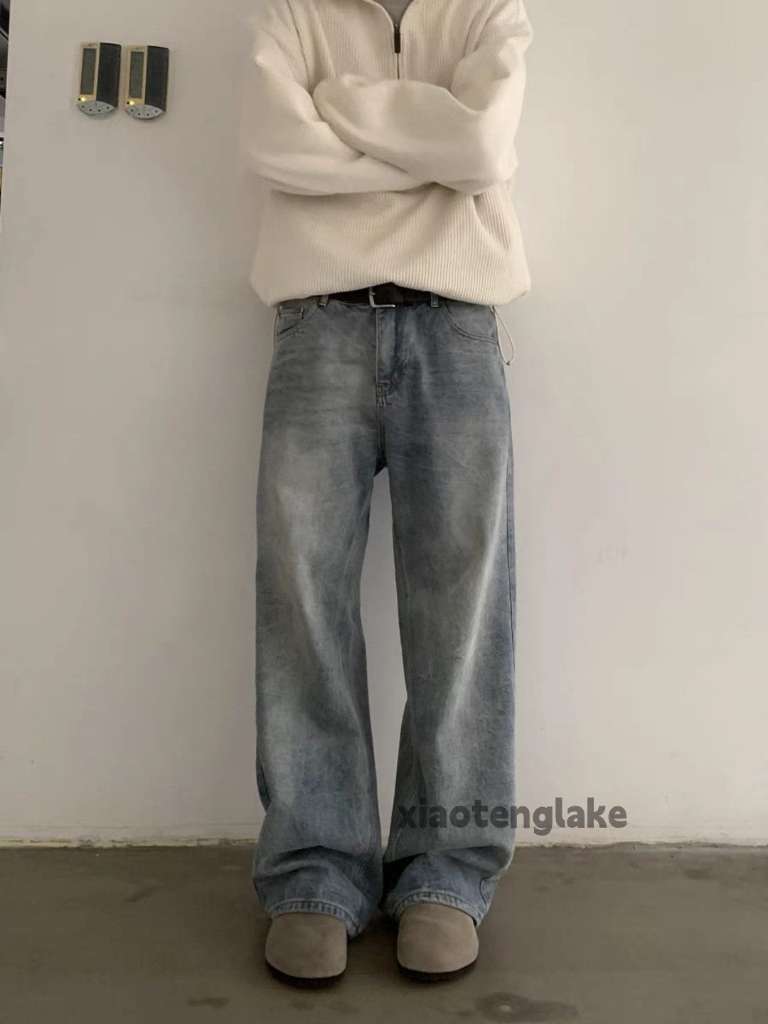 Jean × Vintage Washed faded cleanfit yuppie y2k hiphop loose jeans Size US 32 / EU 48 - 3 Thumbnail