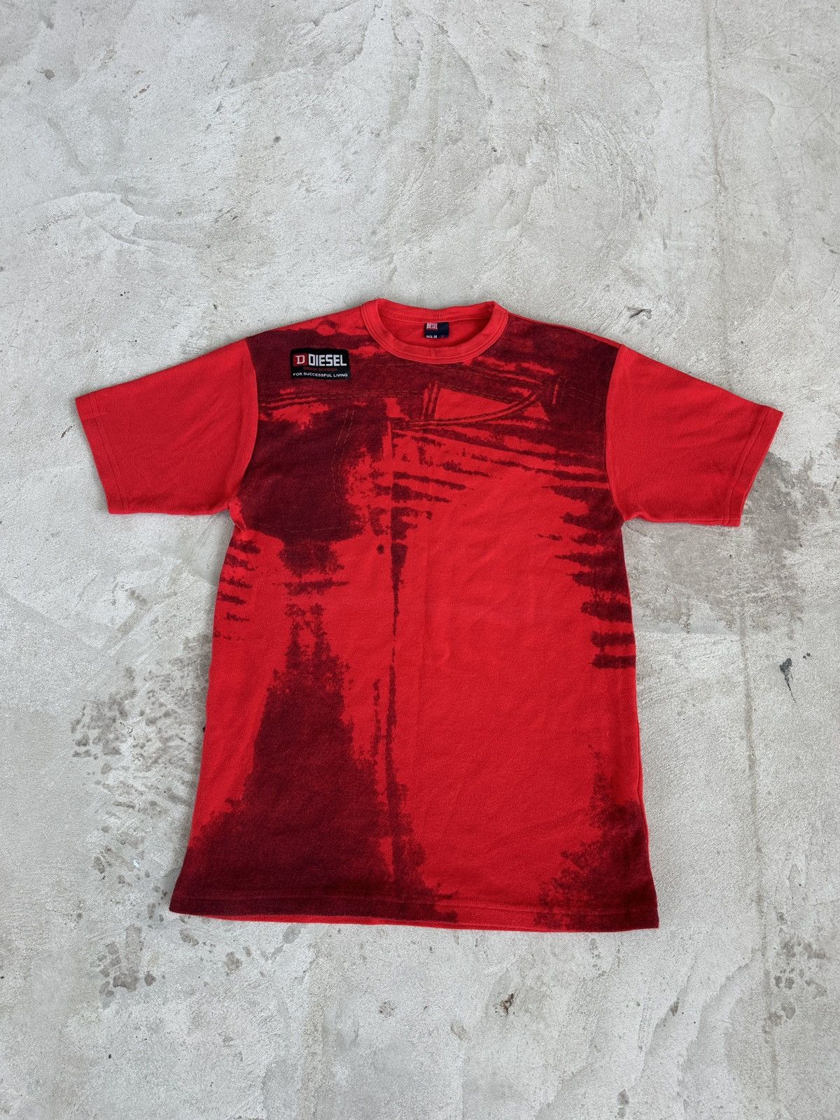 Diesel Vintage Y2K T-Shirt Diesel Big Logo Red S Size US S / EU 44-46 / 1 - 5 Thumbnail