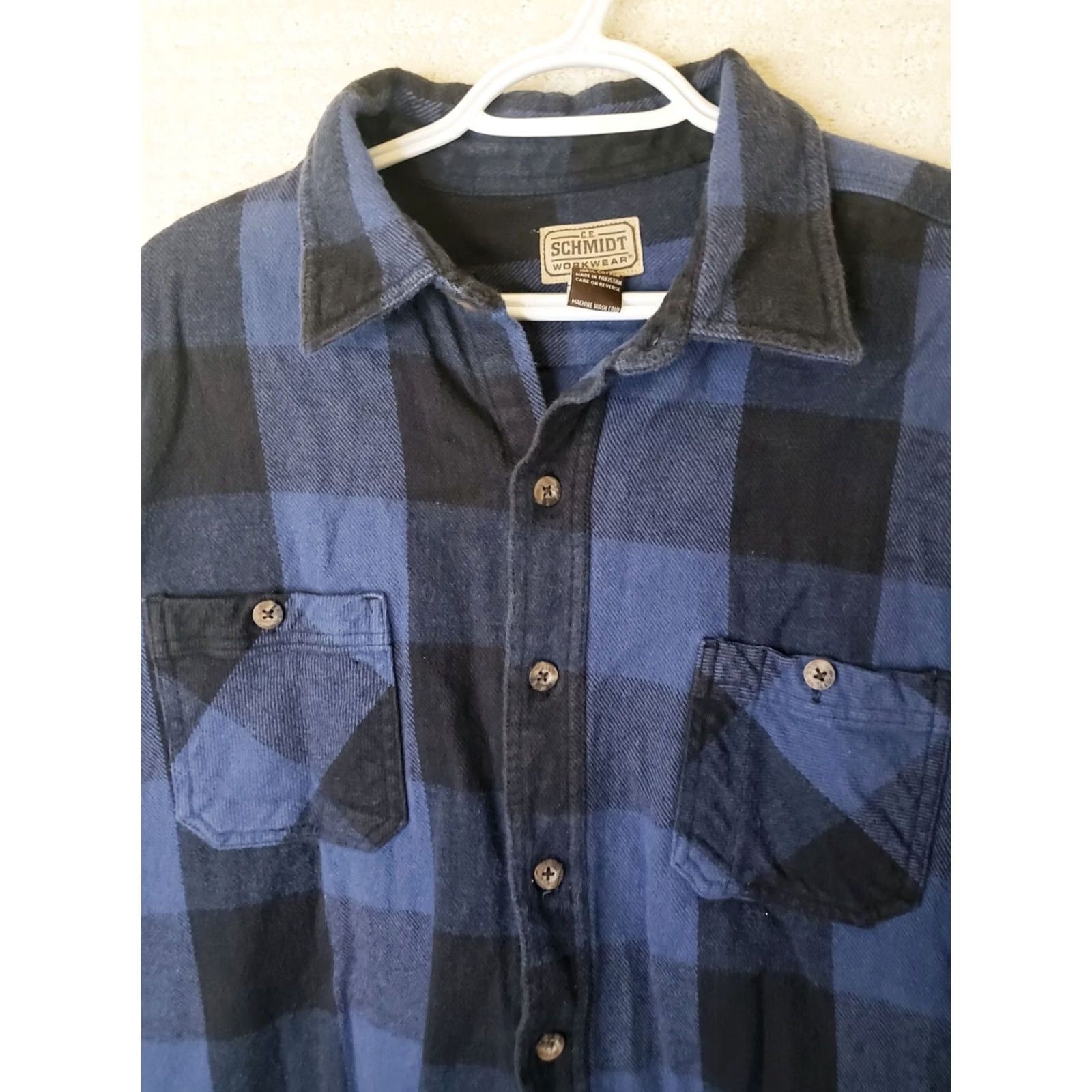 Vintage VINTAGE CE Schmidt Workwear Shacket Mens 2XL BLUE BLACK Plaid Button Heavy Flannel Shirt Size US XXL / EU 58 / 5 - 3 Thumbnail