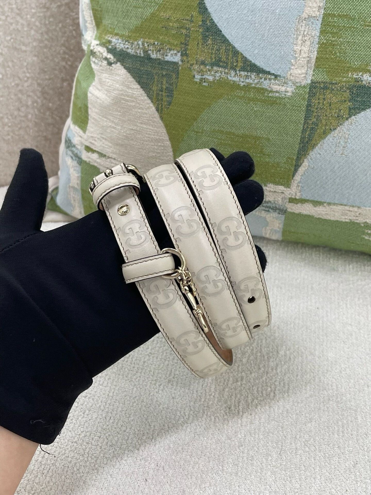 Gucci Gucci Double G Embossed Belt Size ONE SIZE - 1 Thumbnail