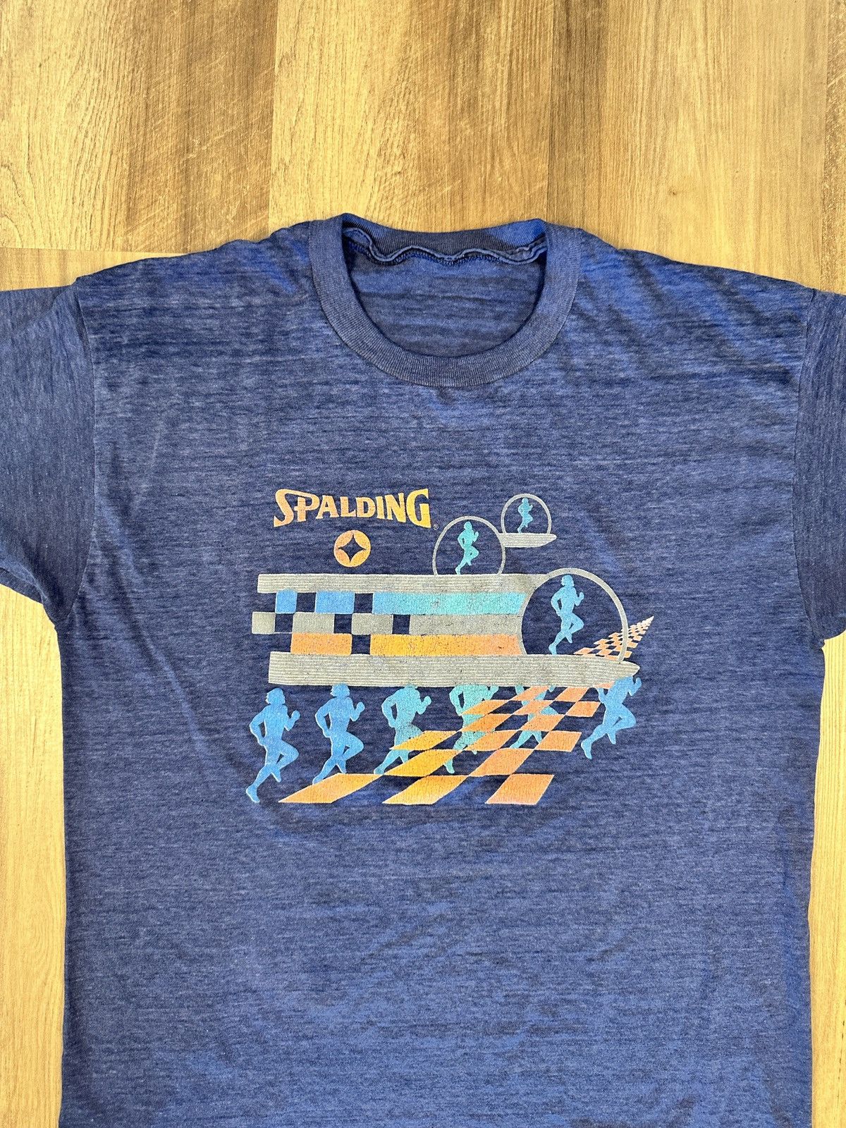 Vintage Vintage Spalding T-Shirt 1980s Single Stitch Size US L / EU 52-54 / 3 - 3 Thumbnail