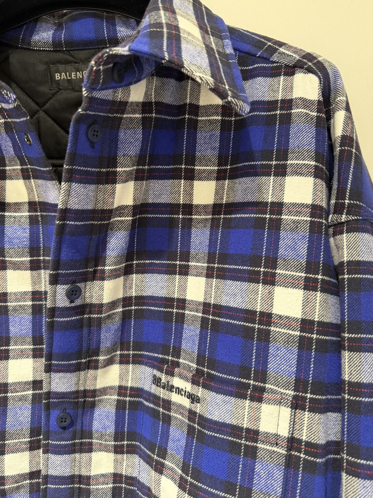 Balenciaga Balenciaga Checkered Cotton Logo Shirt Size US XXL / EU 58 / 5 - 3 Thumbnail