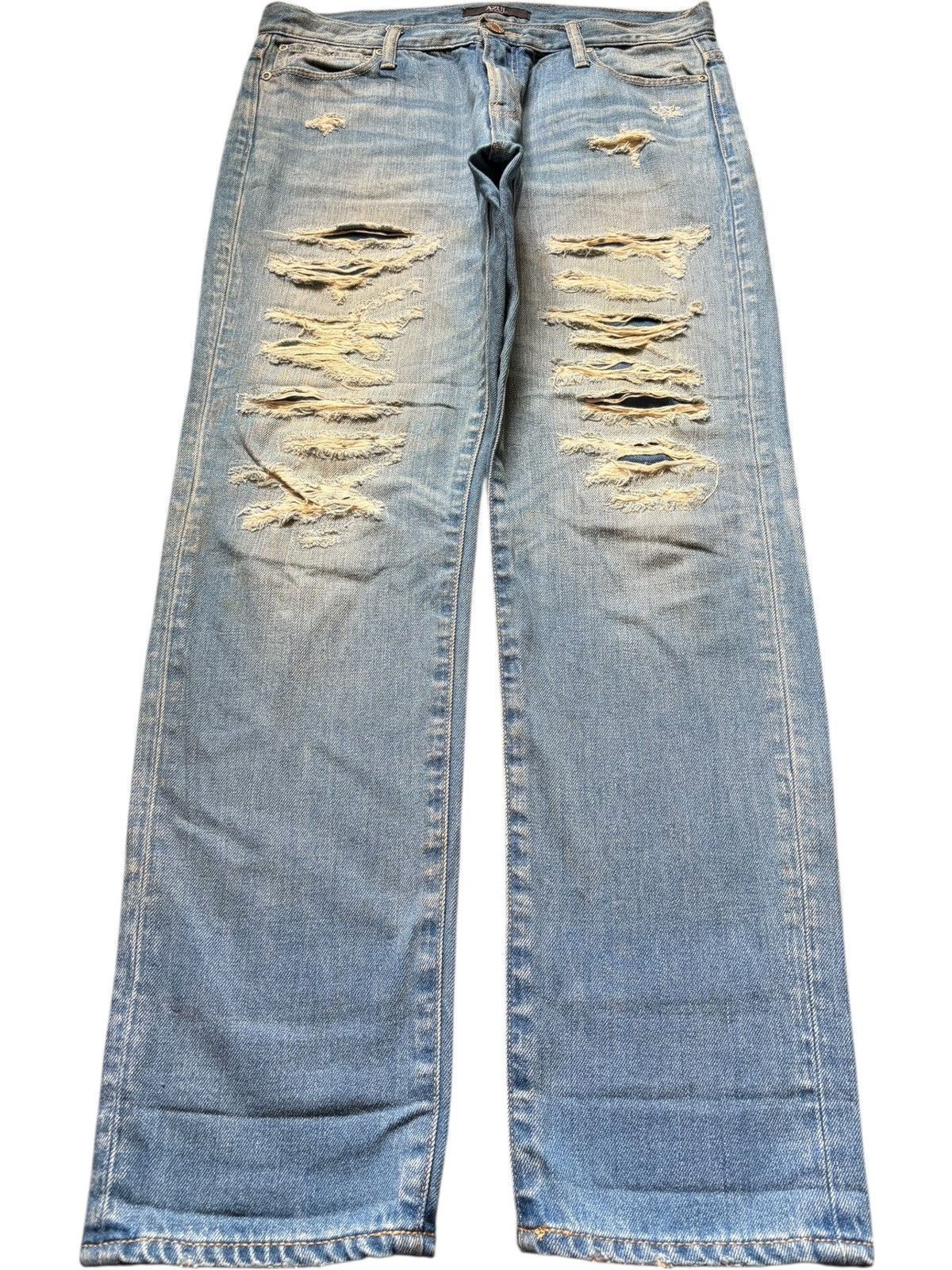 MOUSSY Vintage Azul Moussy Patches Distressed Jeans Size 32" / US 10 / IT 46 - 1 Thumbnail