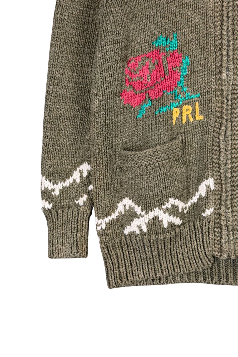 Ralph Lauren Polo Tiger Rose Cowichan Knit Cardigan 90s image 4