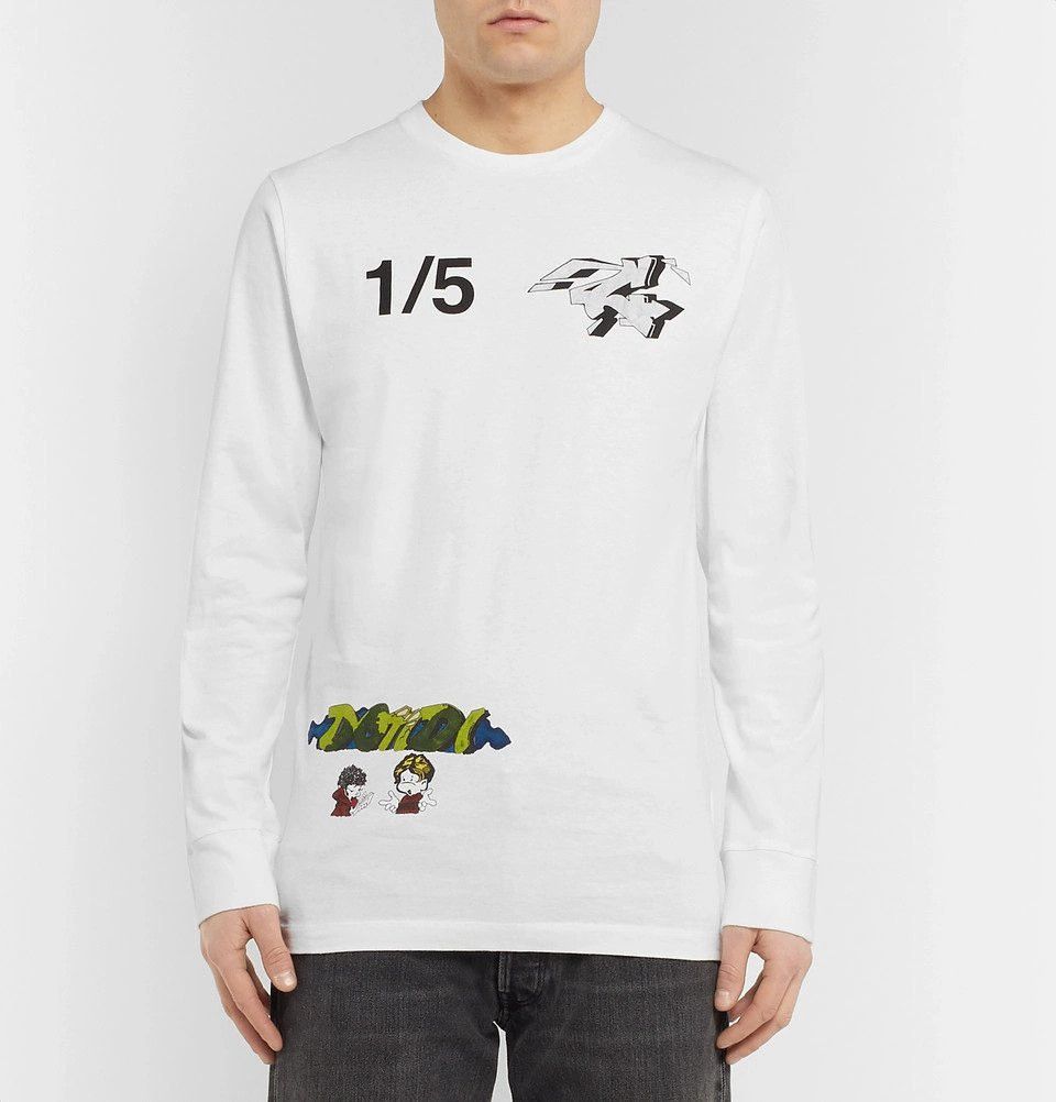 Off-White White Dondi 1/5 Graffiti Logo Long Sleeve T-Shirt Size US M / EU 48-50 / 2 - 3 Thumbnail