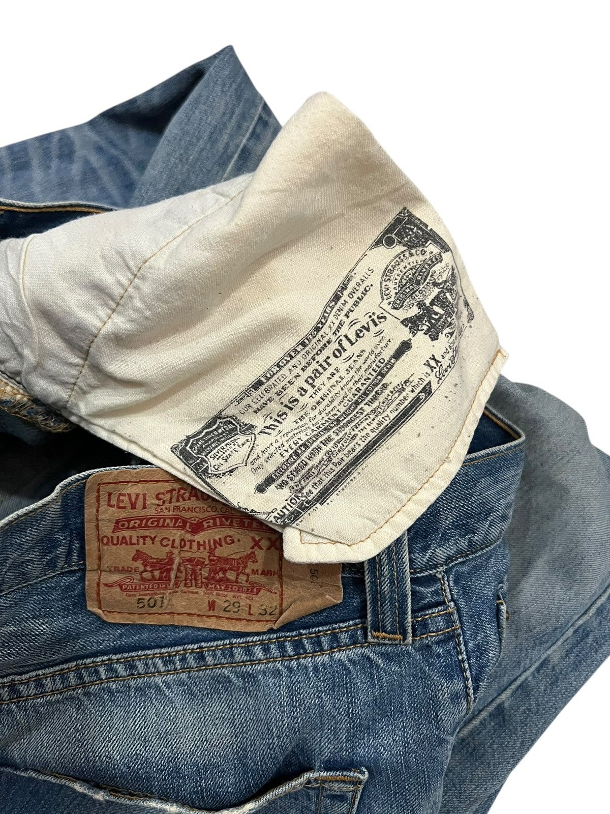 Levi's Vintage Levis 501 Distress Clawmark Jean Size US 28 / EU 44 - 19 Thumbnail