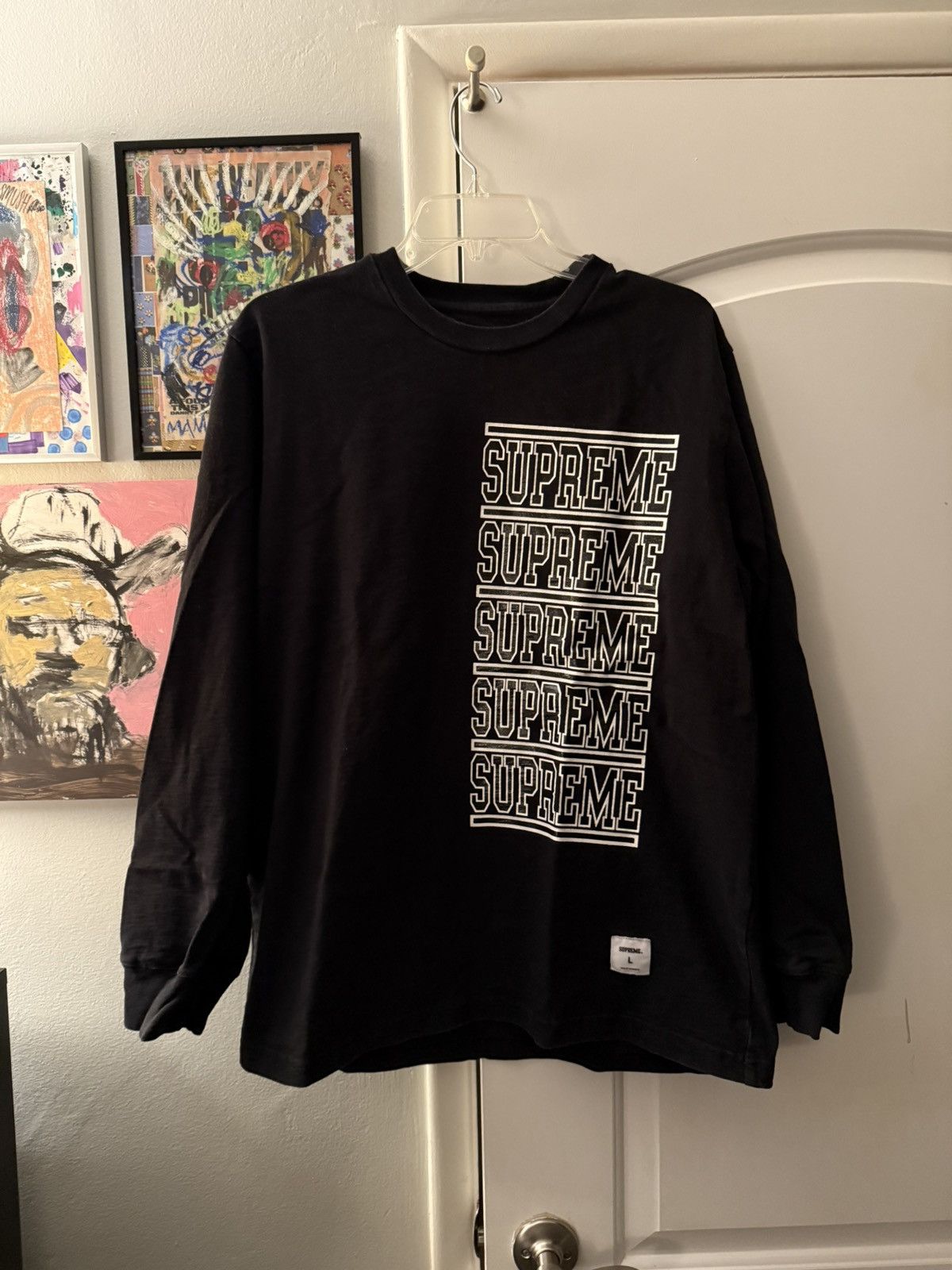 Supreme Supreme Stacked Logo SS18 Long Sleeve Size US L / EU 52-54 / 3 - 2 Thumbnail