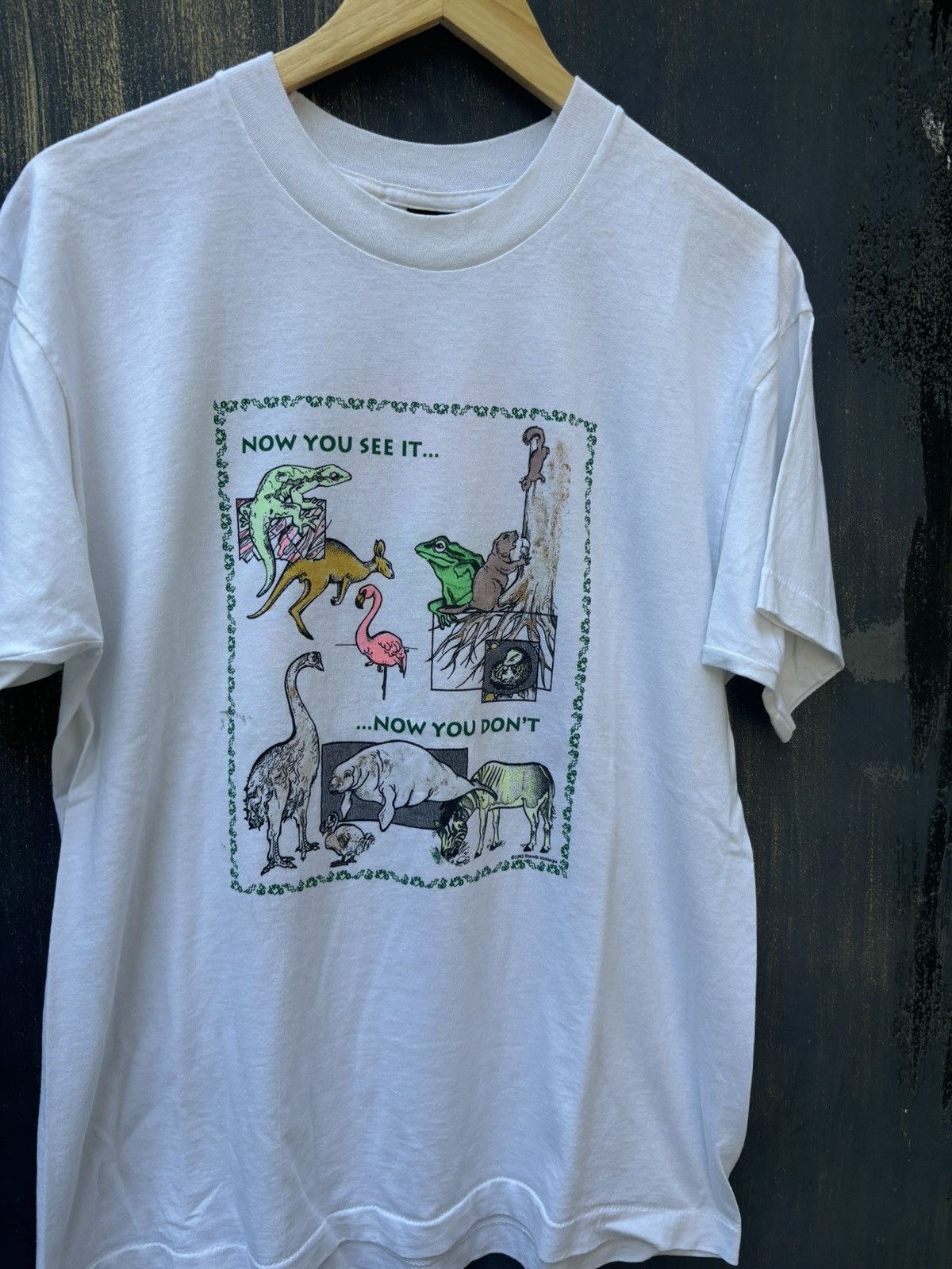 RARE! Vintage 90’s Art Now You See It Animal Tee