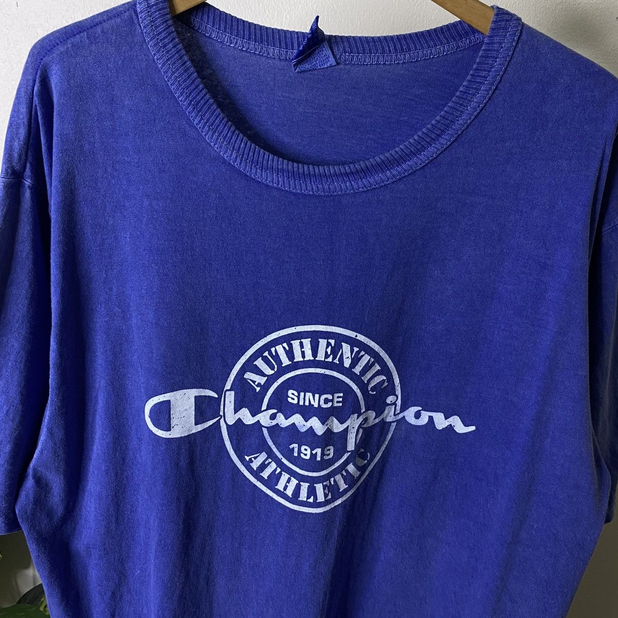 Champion Vintage 1990s Champion Big Logo T Shirt Size US XL / EU 56 / 4 - 2 Thumbnail
