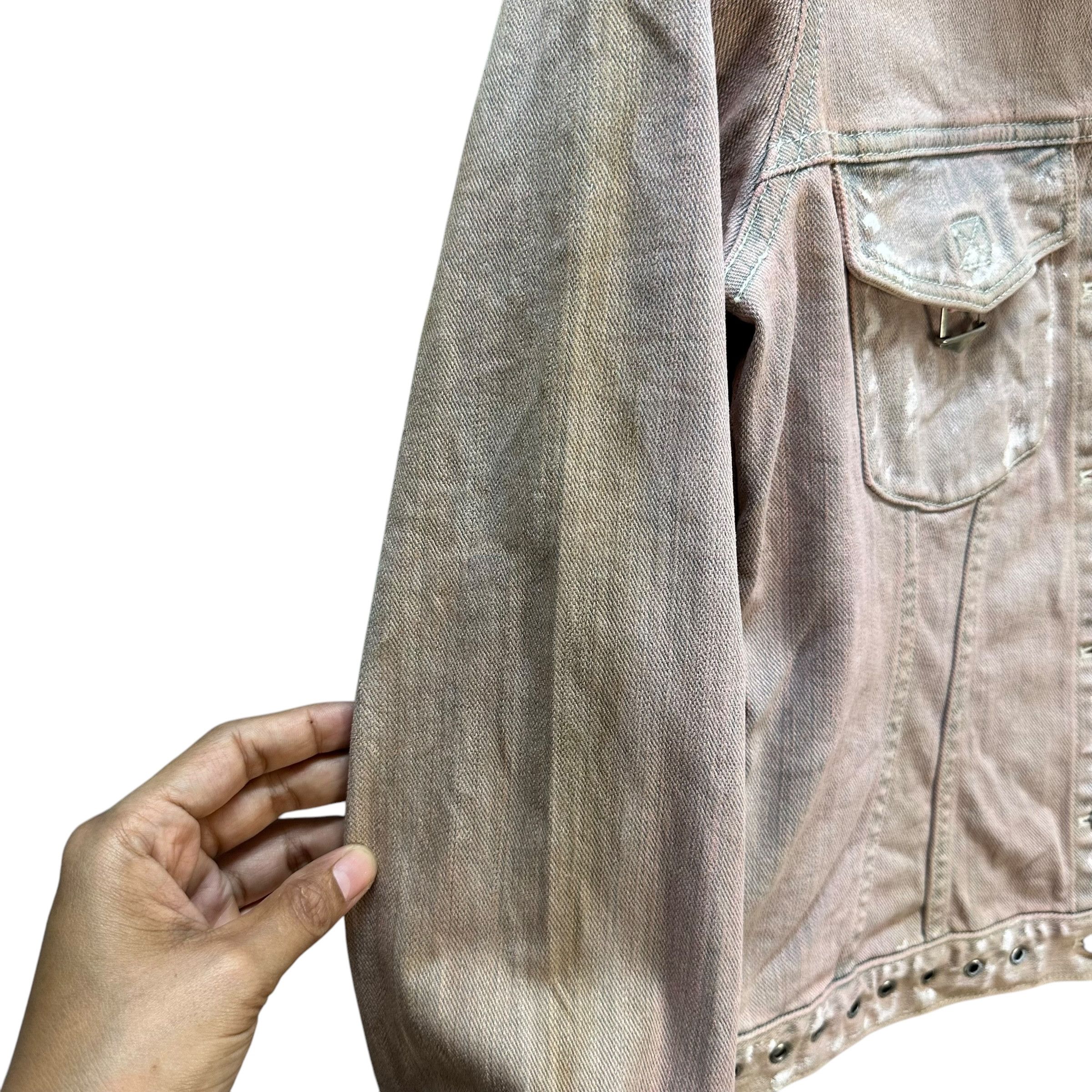 Japanese Brand PLANET REMIX Faded Pink Cropped Jean Jacket #A71-1740 Size M / US 6-8 / IT 42-44 - 5 Thumbnail