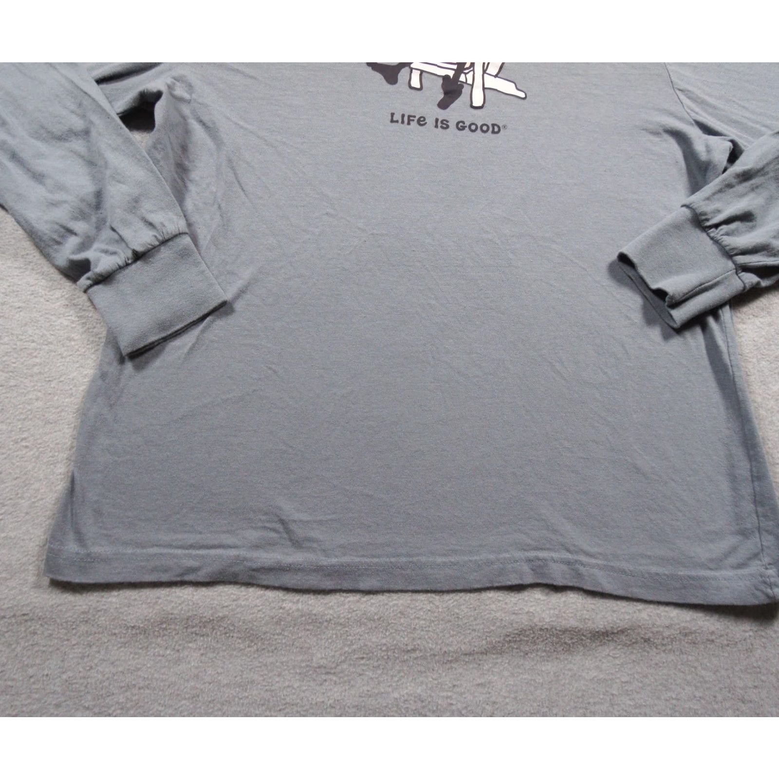 Life is Good Life is Good Shirt Mens XL Gray Long Sleeve Graphic Tee Adult Regular Crew Neck Cotton Knit Size US XL / EU 56 / 4 - 3 Thumbnail