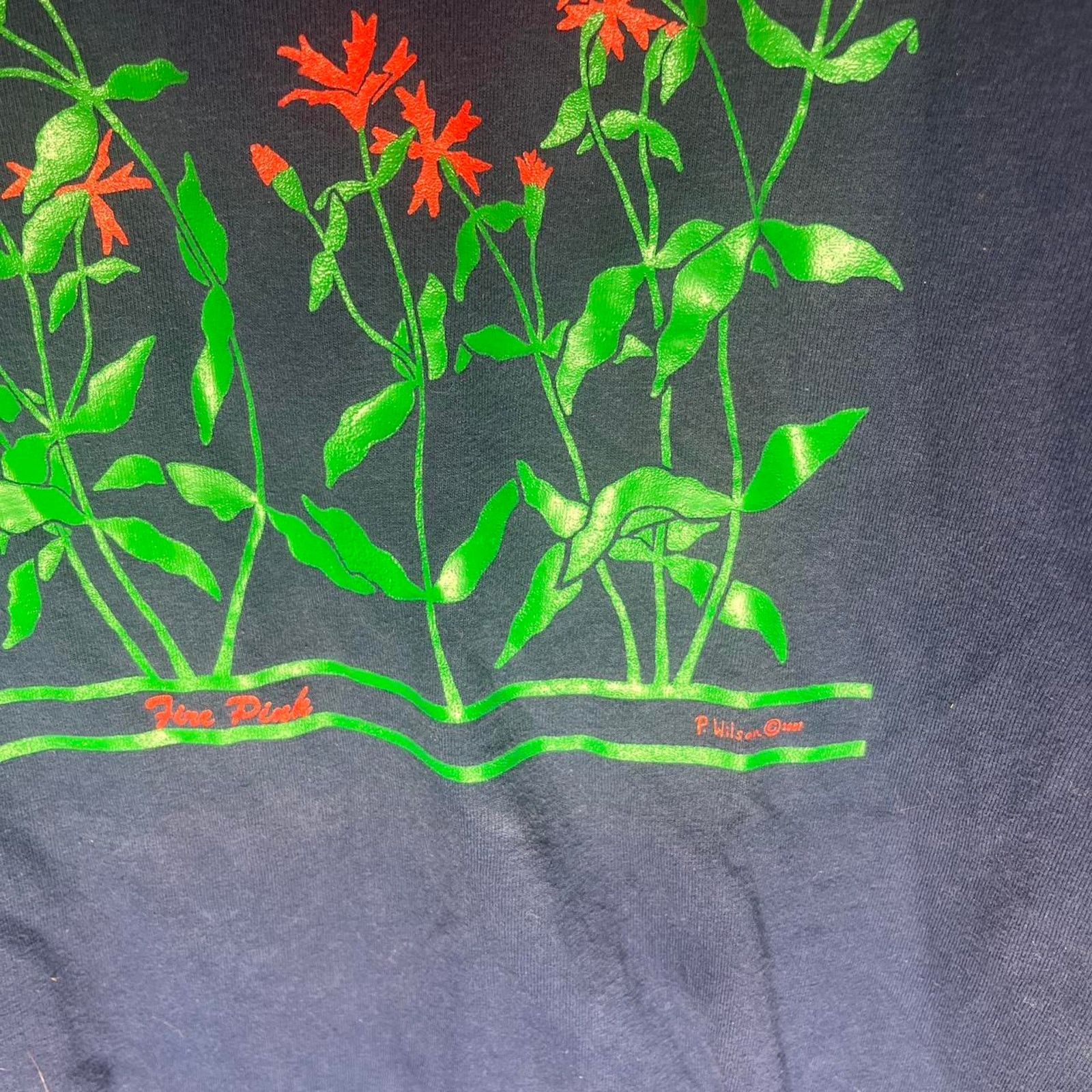 Hanes 1987 vintage blue and red flower graphic tee Size US XL / EU 56 / 4 - 4 Thumbnail