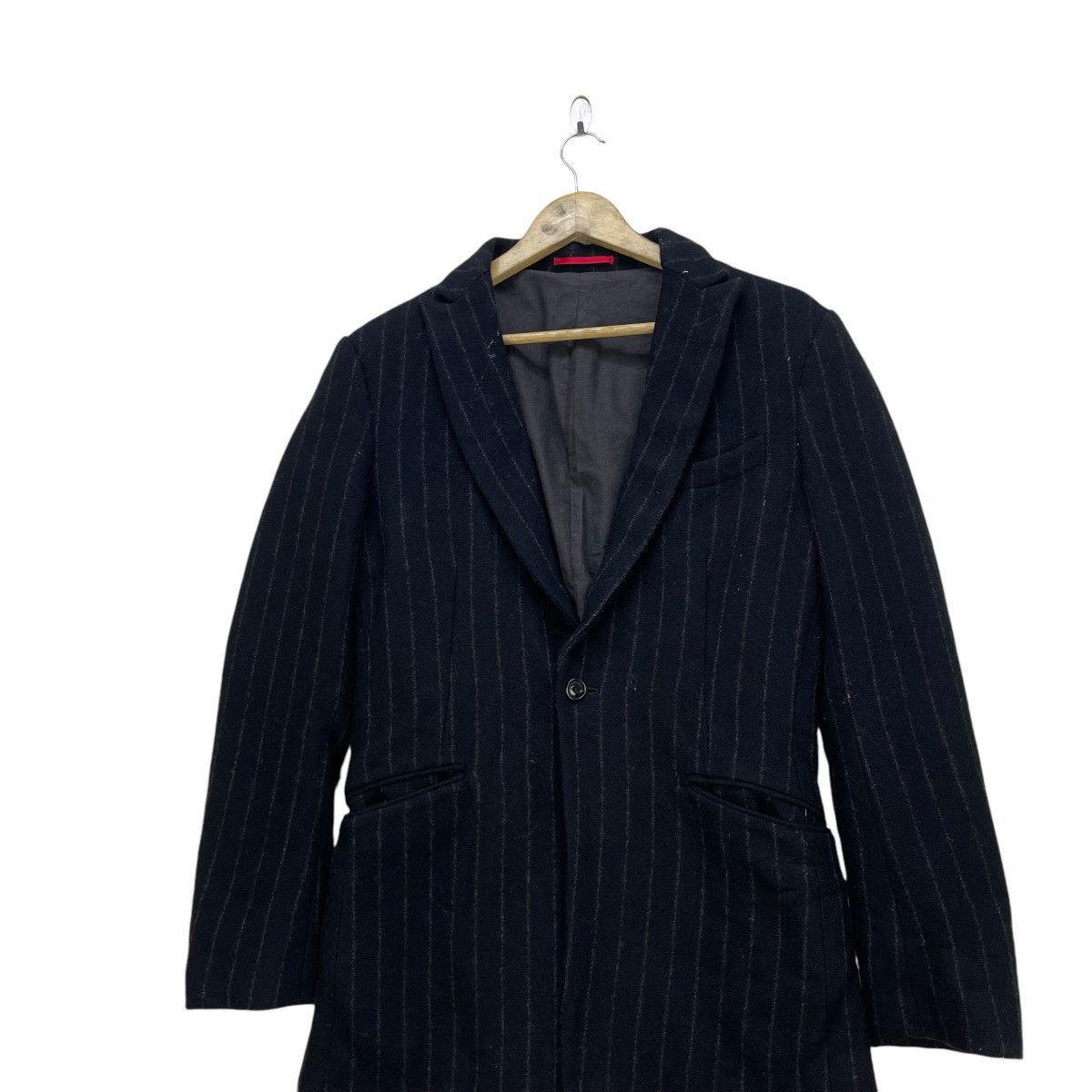 Issey Miyake × Japanese Brand × Zucca Hiromichi Nakang Stripe Eye Button Jacket Size US M / EU 48-50 / 2 - 3 Thumbnail