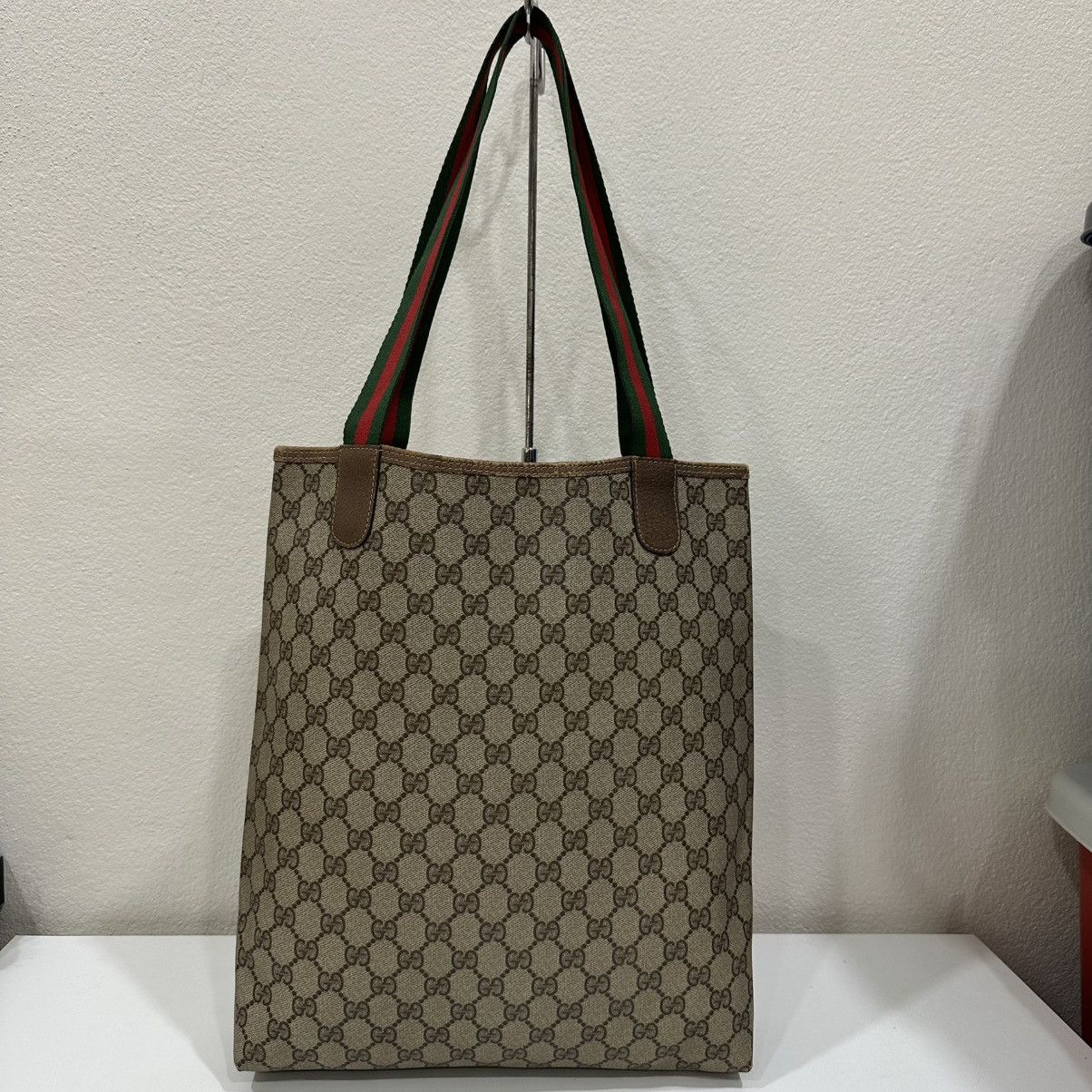 Gucci VINTAGE GUCCI GG WEB SHERRY LINE TOTE BAG 33 Size ONE SIZE - 3 Thumbnail