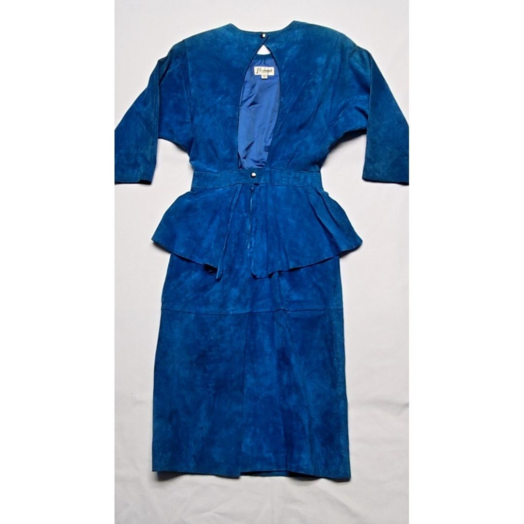 Vintage Vintage Blue Suede Peplum Bennetts Dress Womens Size 6 80s Size M / US 6-8 / IT 42-44 - 7 Thumbnail