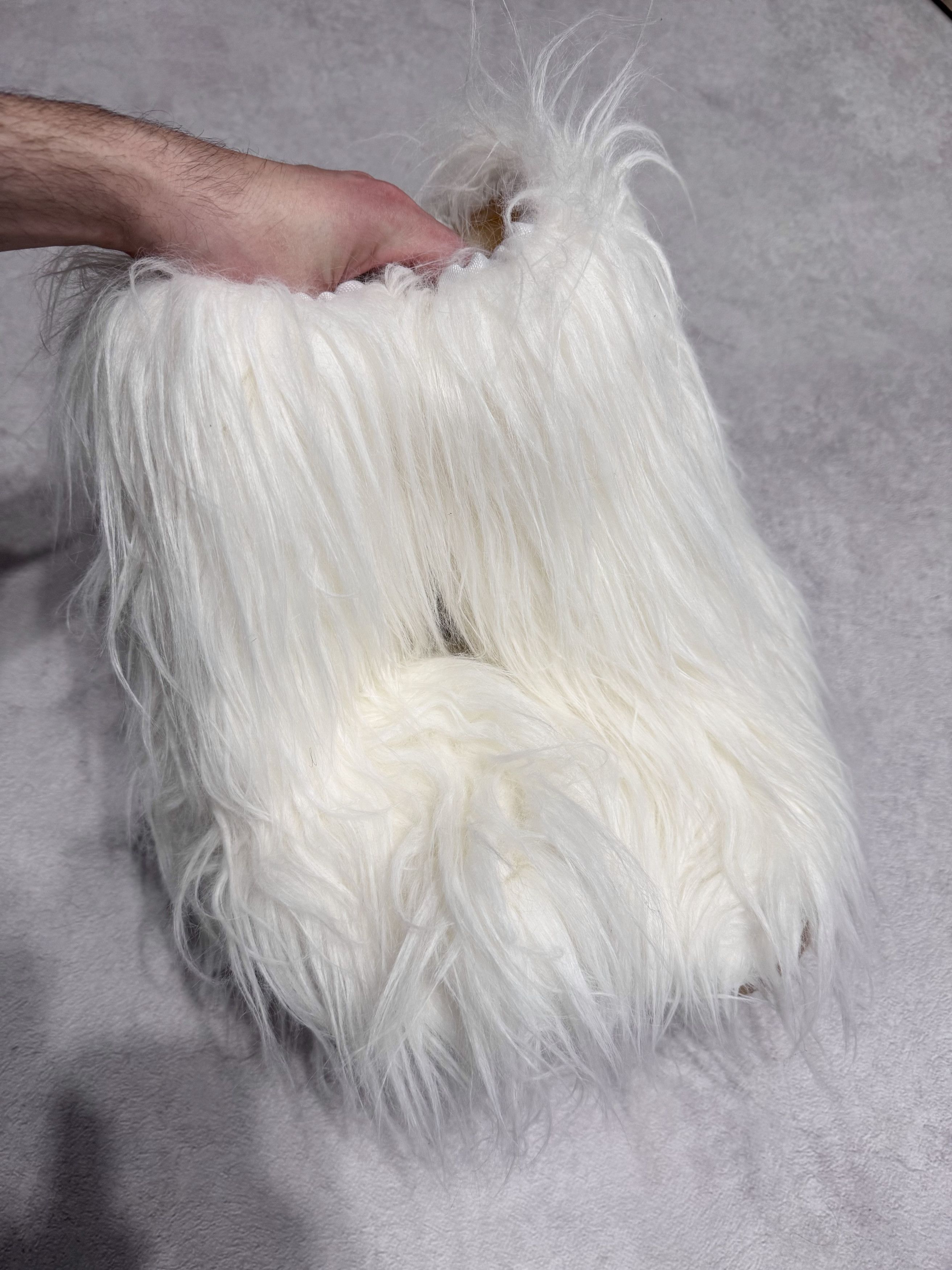 Bata Deadstock Y2K Bata Yeti White Fur Mohair Moon Boots 38-40 Size US 9 / IT 39 - 3 Thumbnail