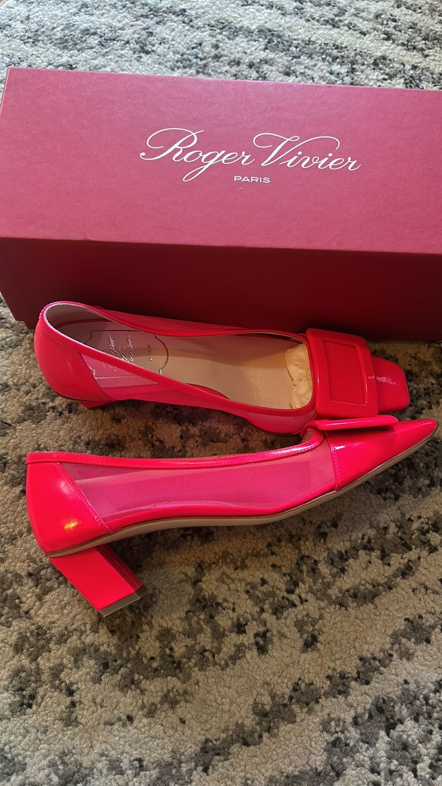 Roger Vivier ROGER VIVIER Belle Vivier Embellished mesh leather Pumps Size US 6 / IT 36 - 5 Thumbnail