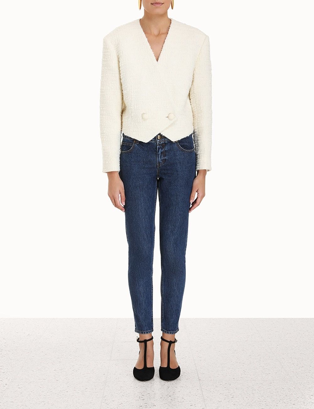 Zimmermann oc11z0225 Luminosity Cropped Blazer in Ivory Size XL / US 12-14 / IT 48-50 - 2 Thumbnail