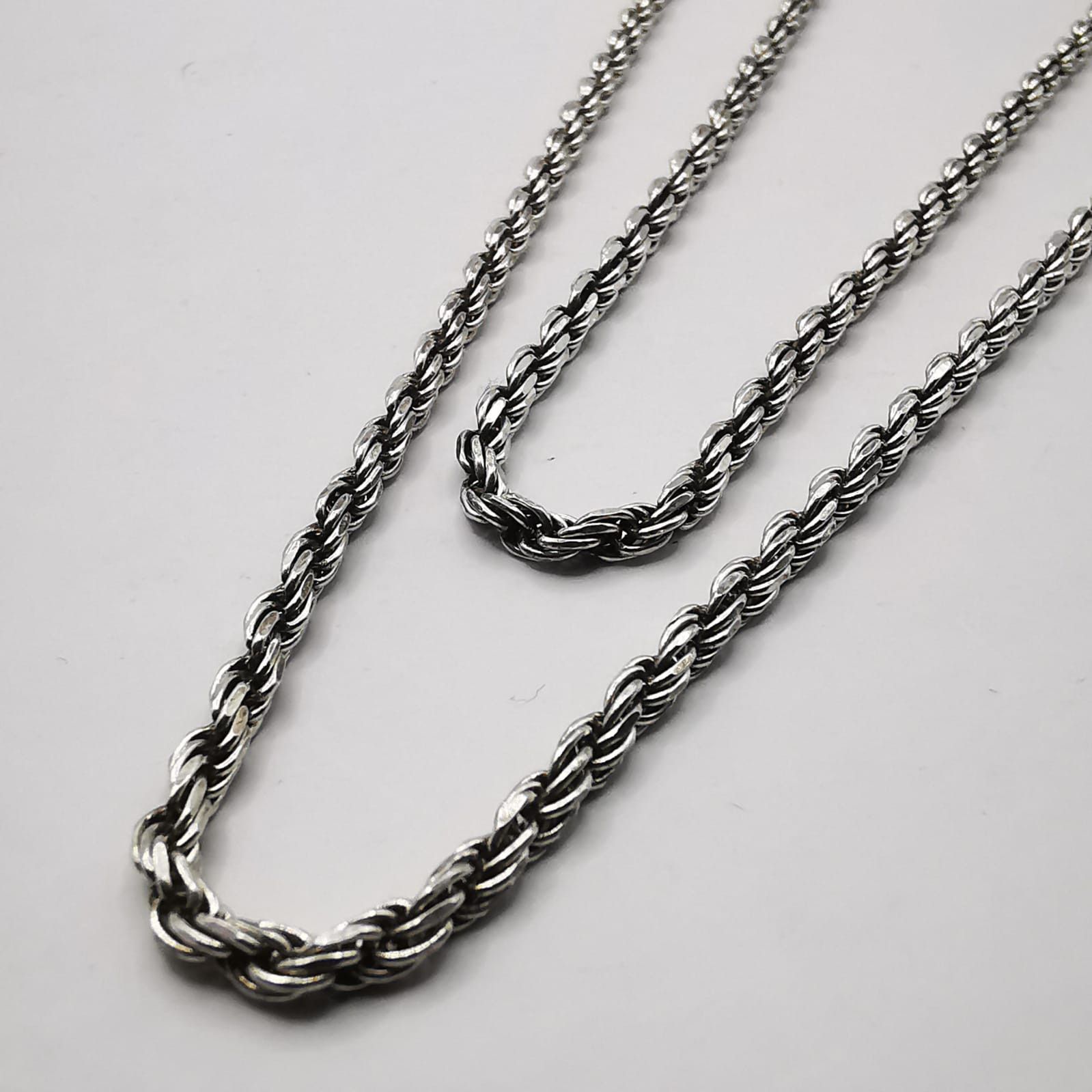 Sterling Silver Vintage Jewelry Chain, 925 Sterling Silver, Signed 13.54g Size ONE SIZE - 3 Thumbnail